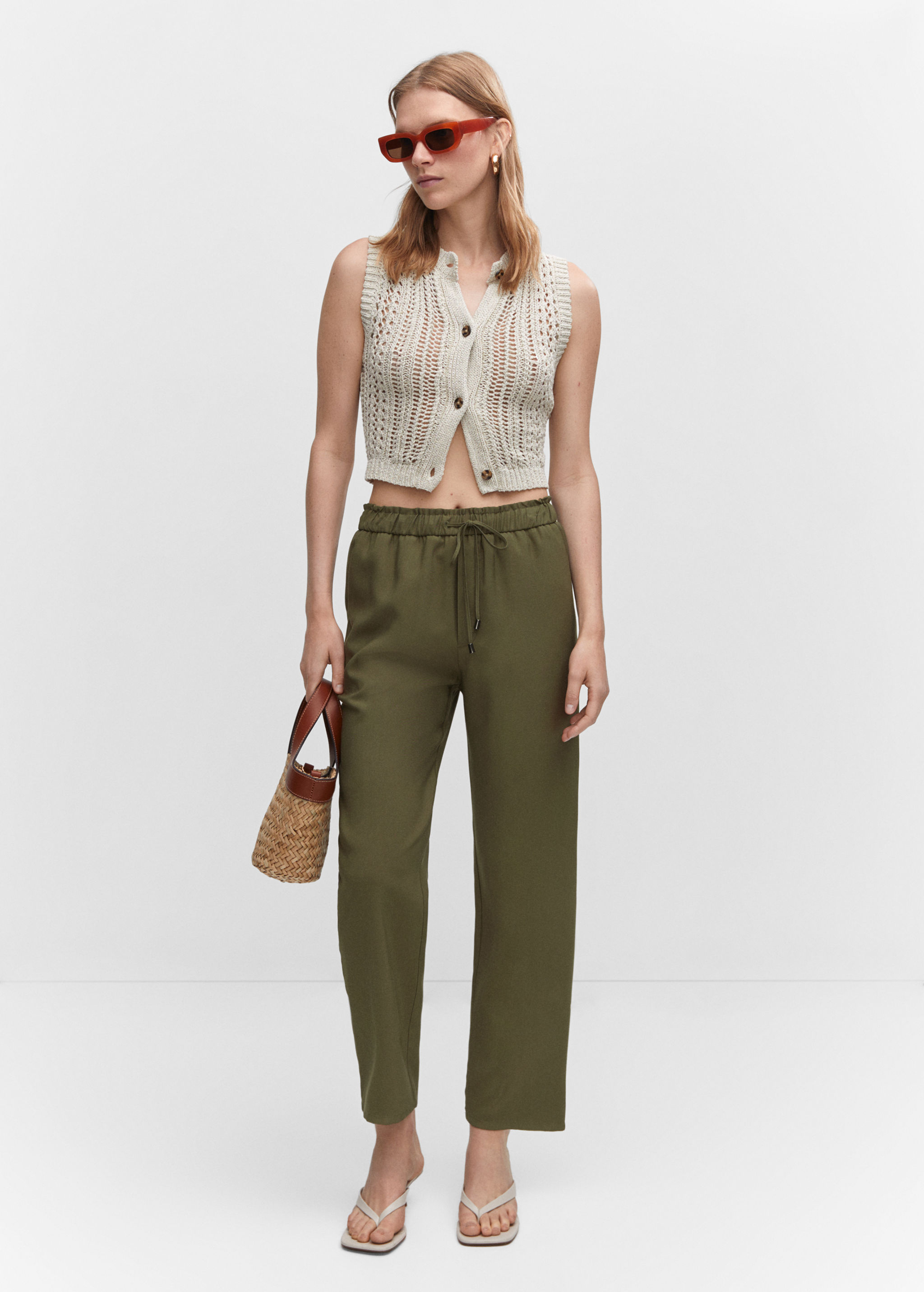 Pantalon droit fluide nœud - Plan général