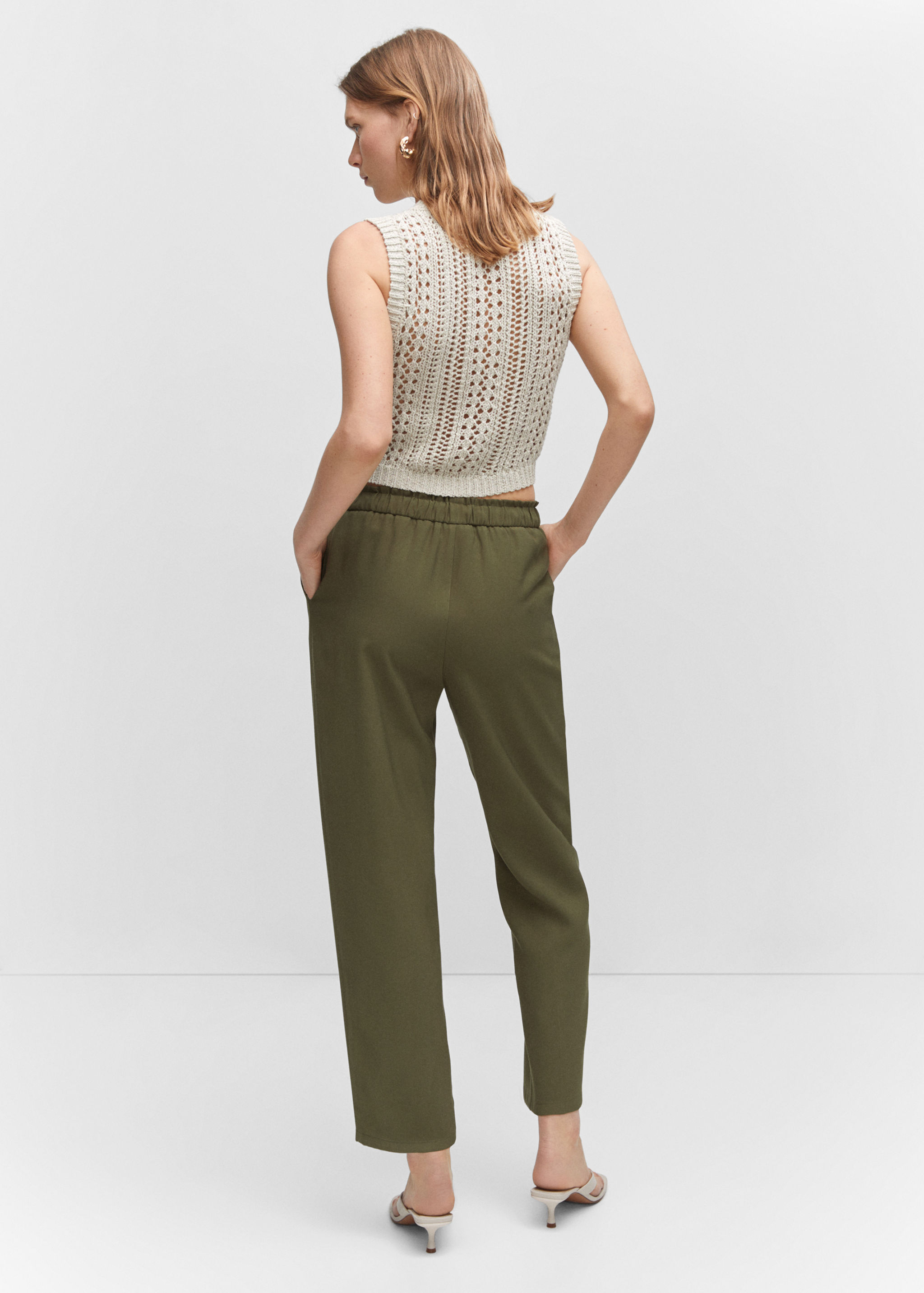 Pantalon droit fluide nœud - Verso de l’article