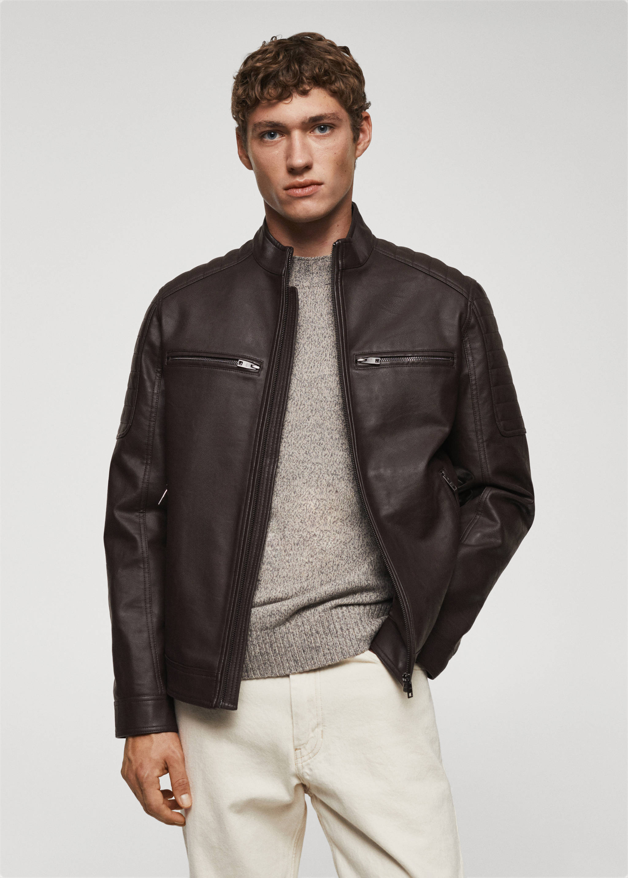 Jacke mit Nappaleder-Effekt - Mittlere Ansicht