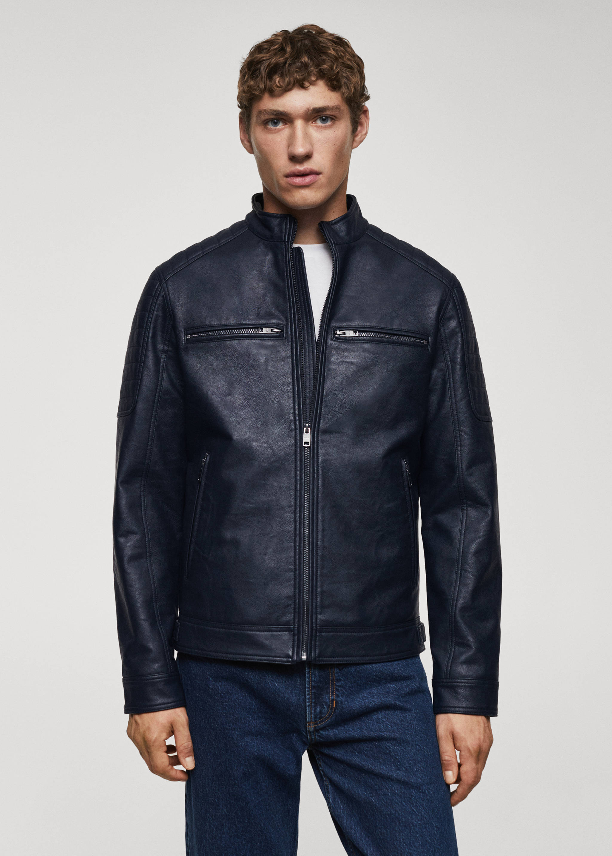 Jacke mit Nappaleder-Effekt - Mittlere Ansicht