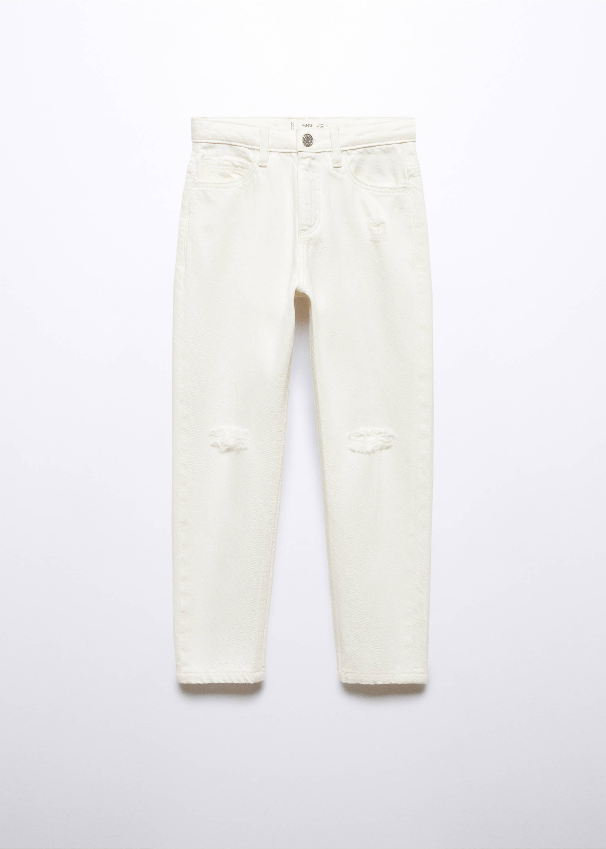 Jeans Dad mit Zierrissen - Artikel ohne Model, Weiß. Ref: 57022519-00.