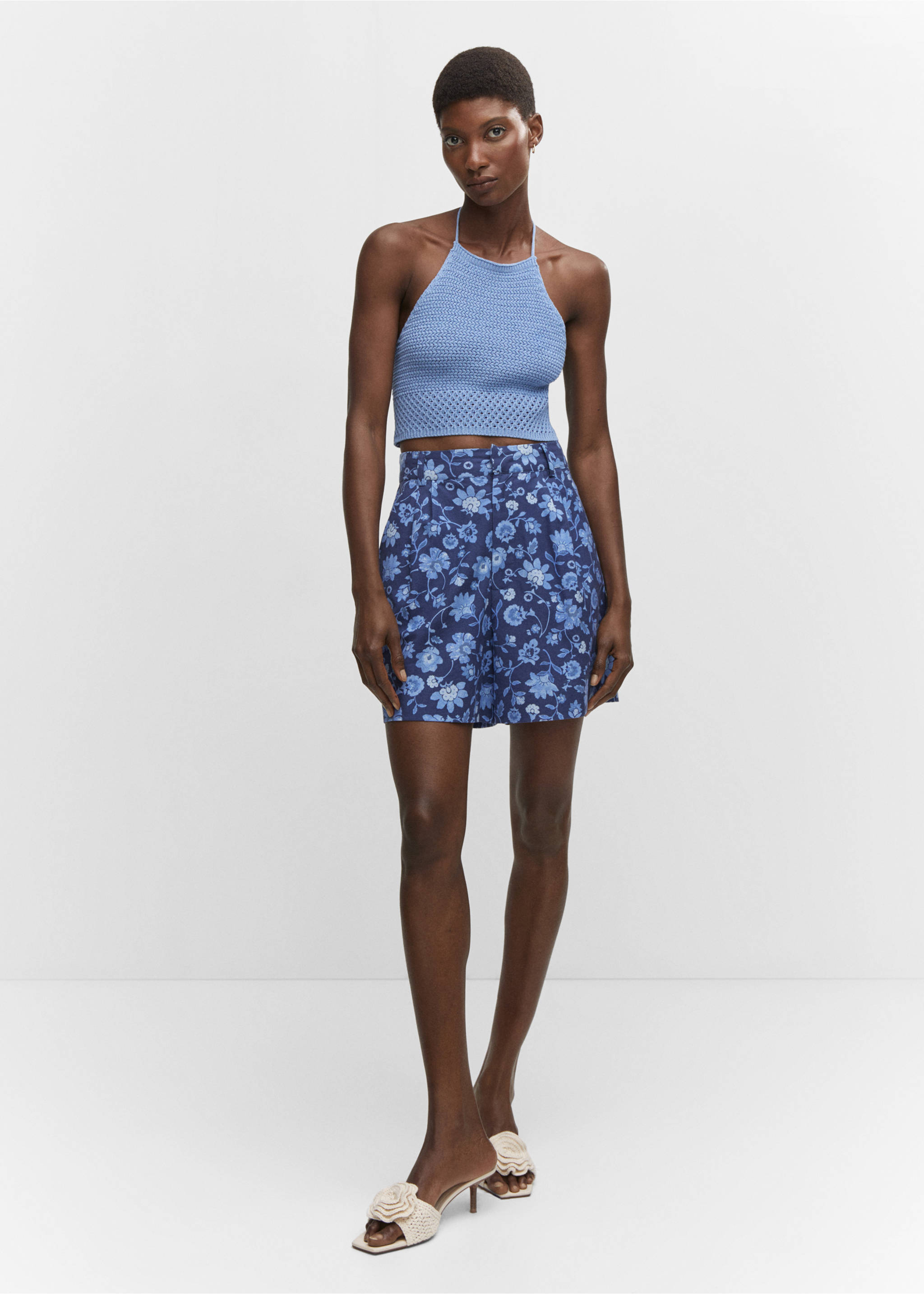 Neckholder-Crochet-Top - Allgemeine Ansicht, Himmelblau. Ref: 57022881-00.