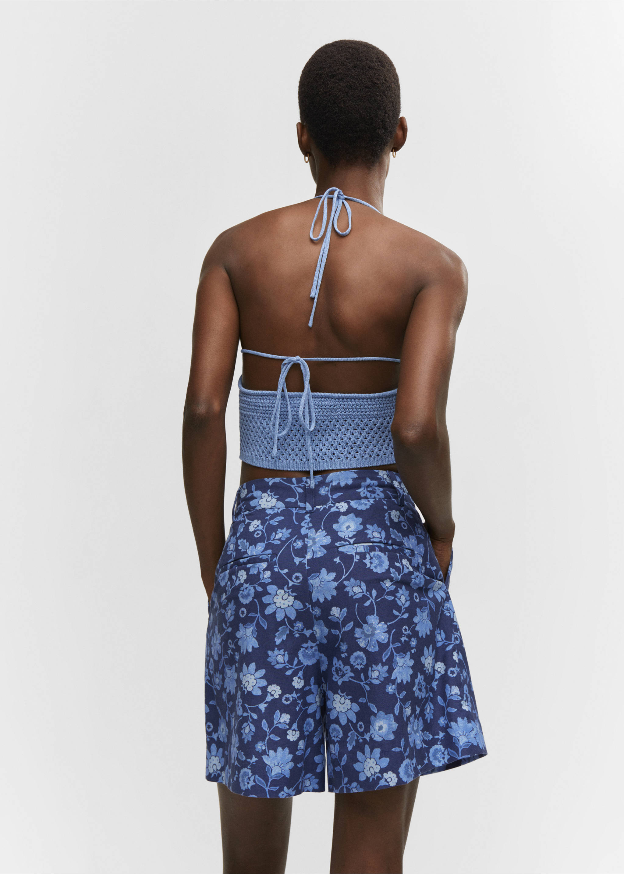 Neckholder-Crochet-Top - Rückseite des Artikels, Himmelblau. Ref: 57022881-00.