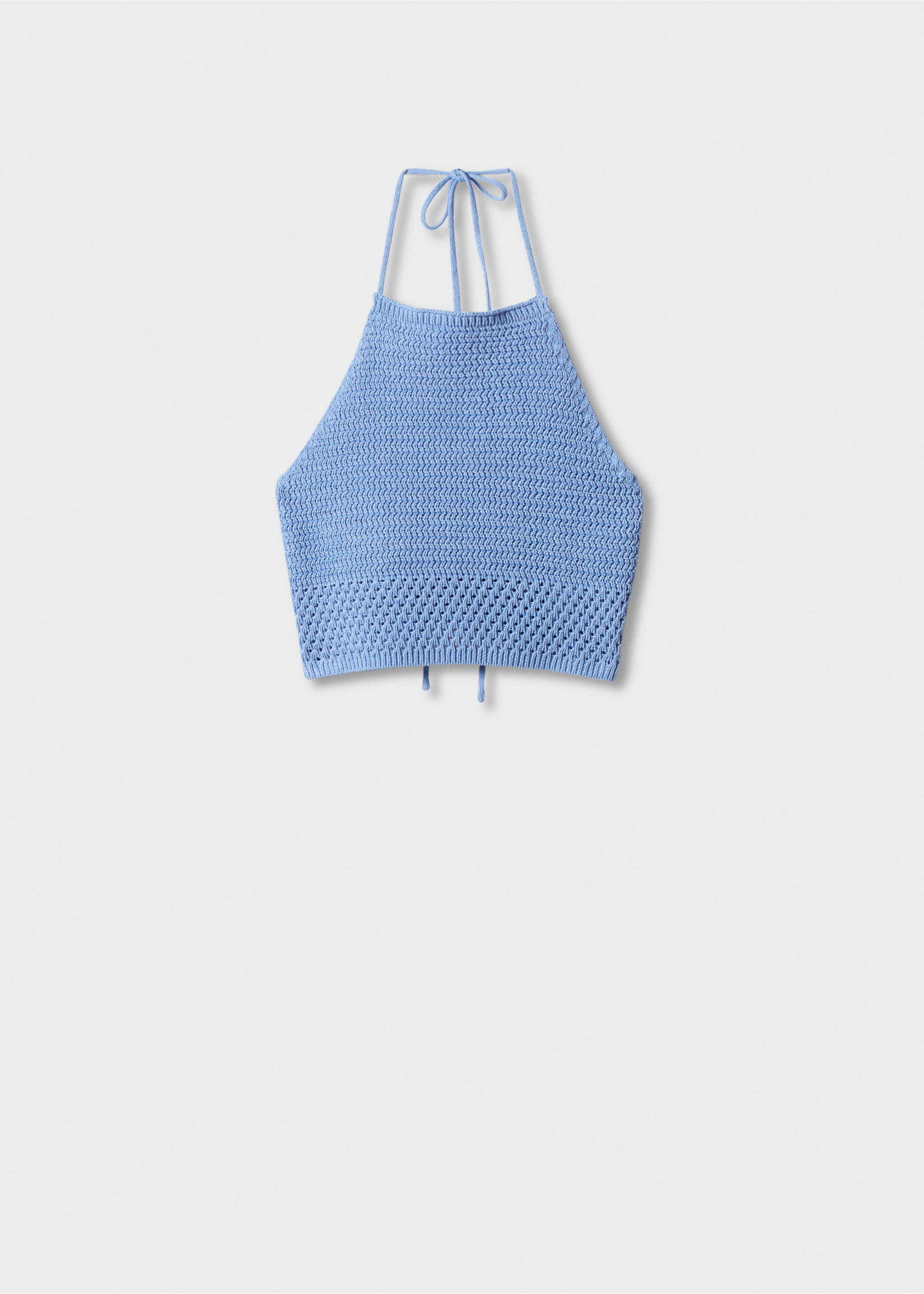 Neckholder-Crochet-Top - Artikel ohne Model, Himmelblau. Ref: 57022881-00.