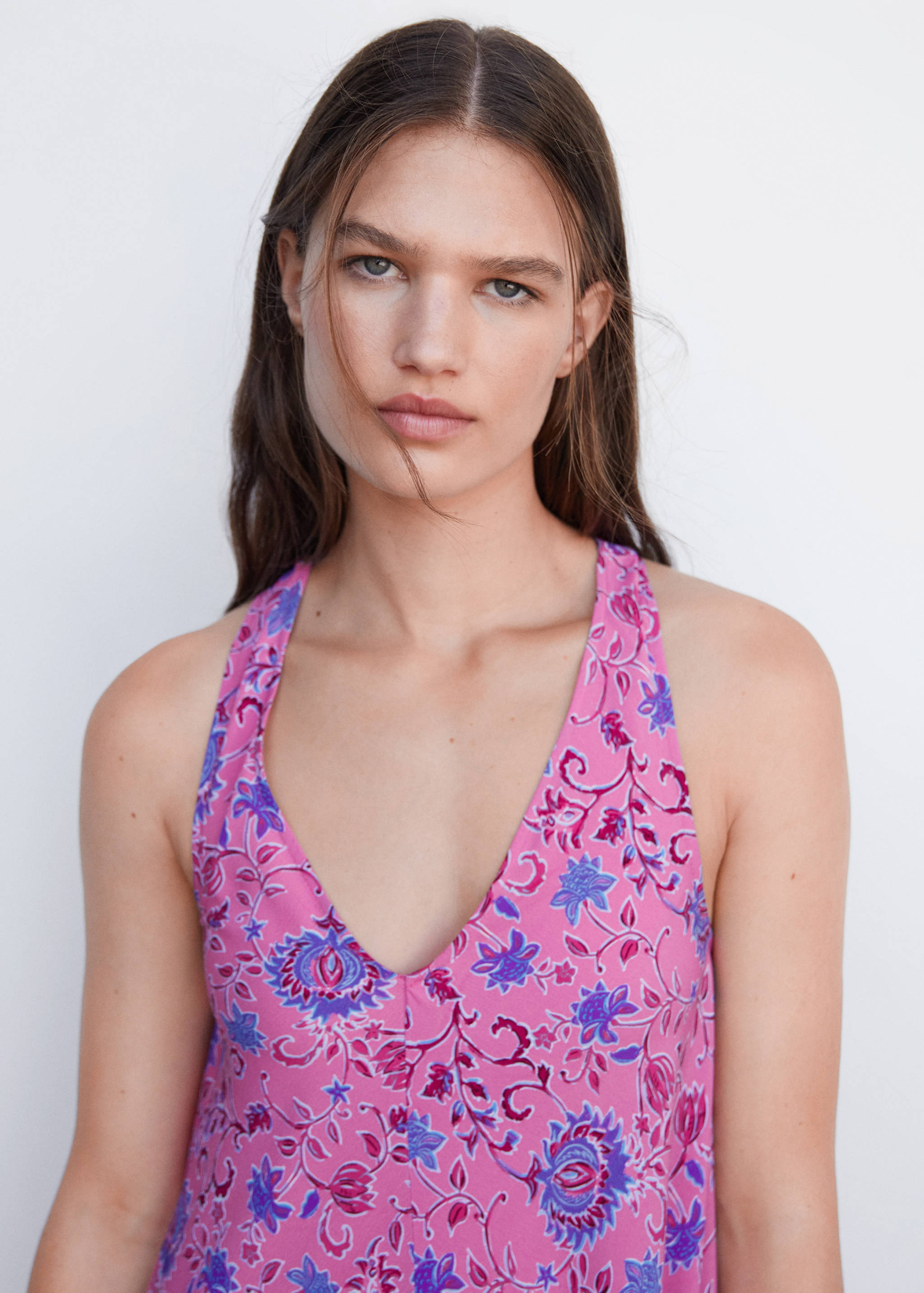 Gebloemde jurk met V-hals - Detail van het artikel 1