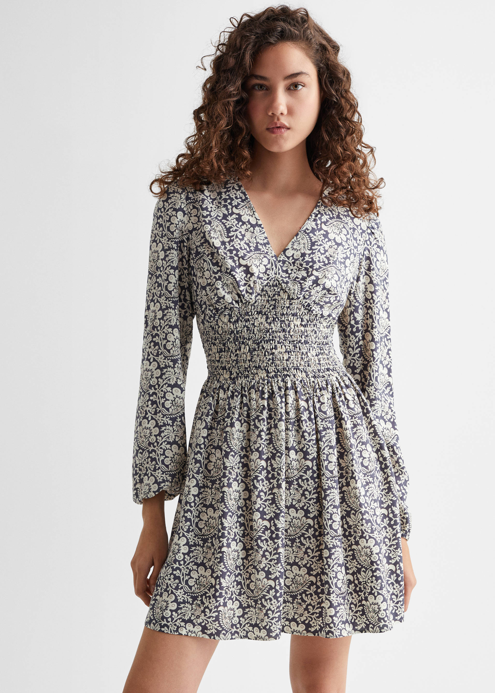 Printed ruched dress - Medium plane
