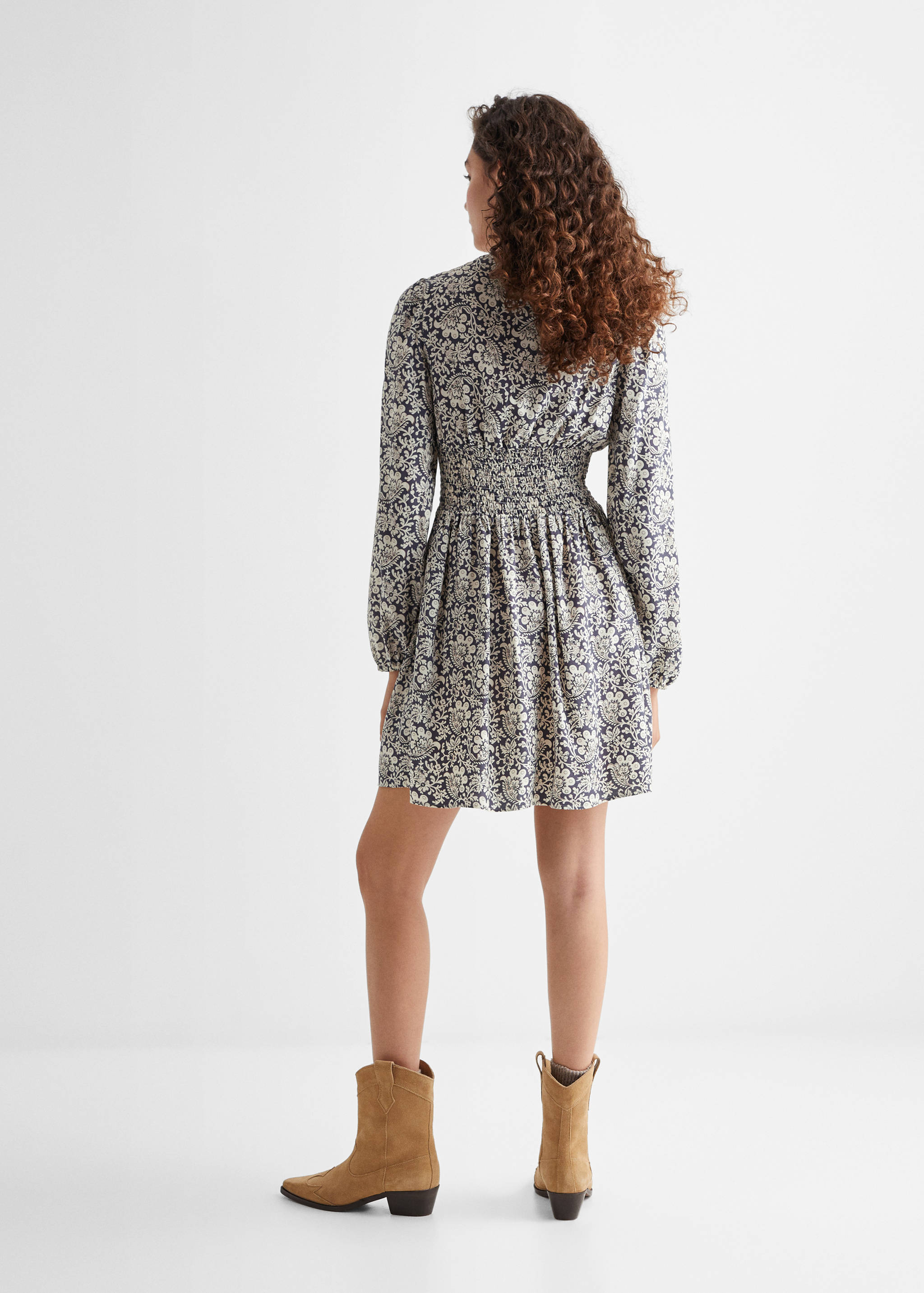 Printed ruched dress - Reverse of the article
