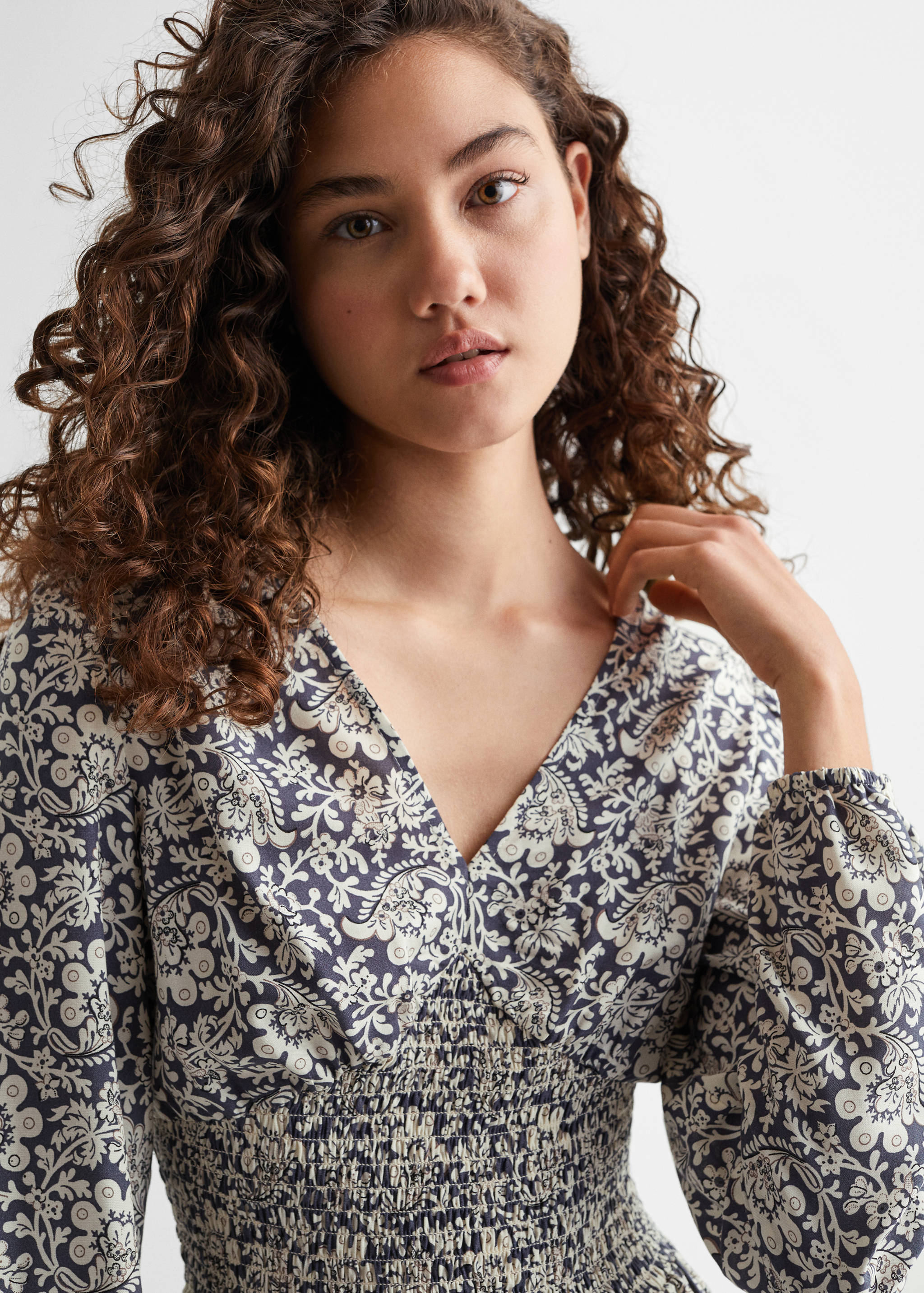 Printed ruched dress - Details of the article 1