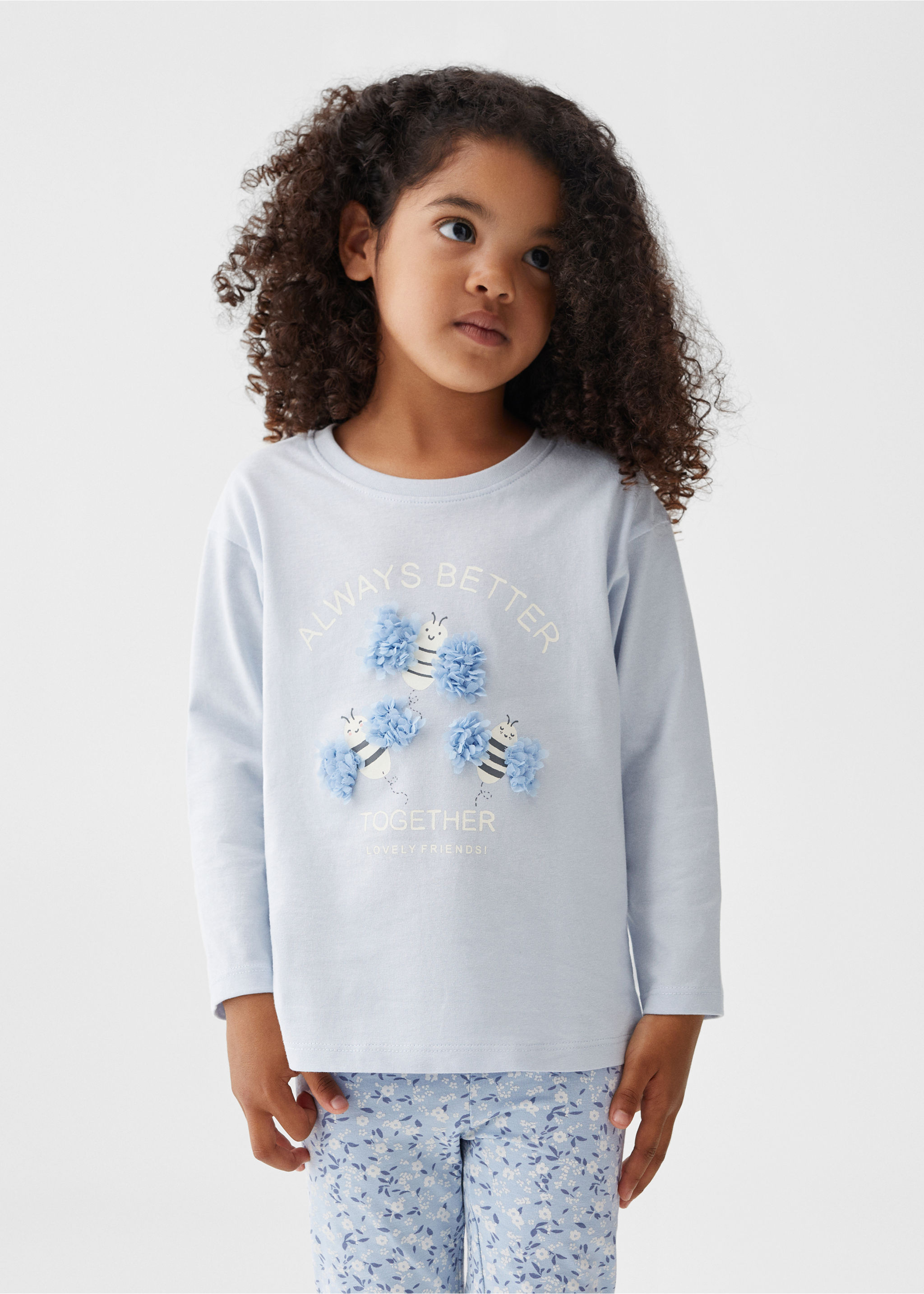 Camiseta manga larga relieve - Plano medio