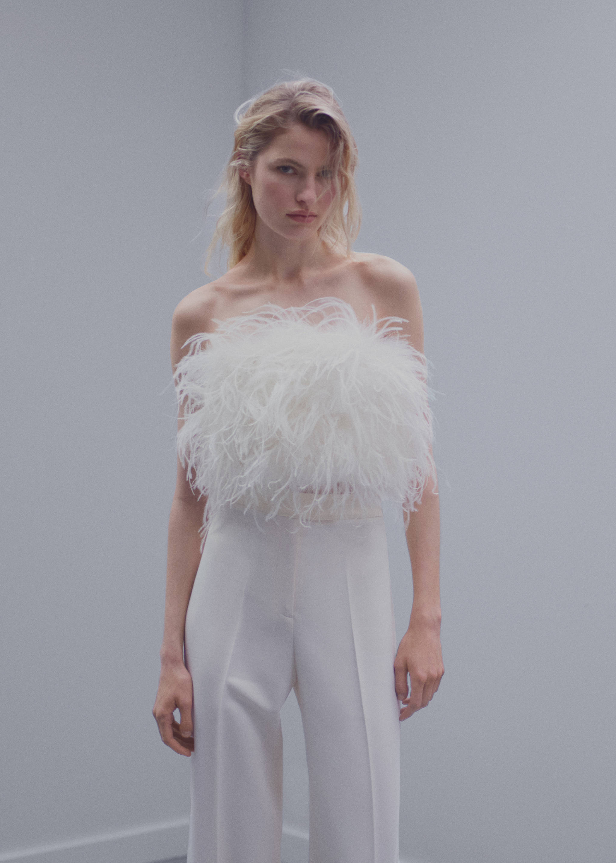 Top estil bandeau plomes - Pla mig