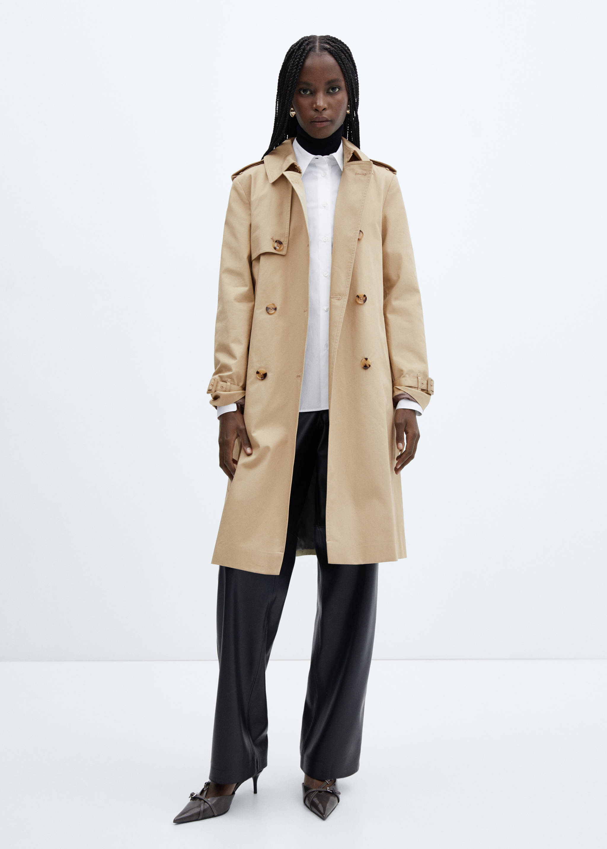 Classic trench coat with belt - General plane