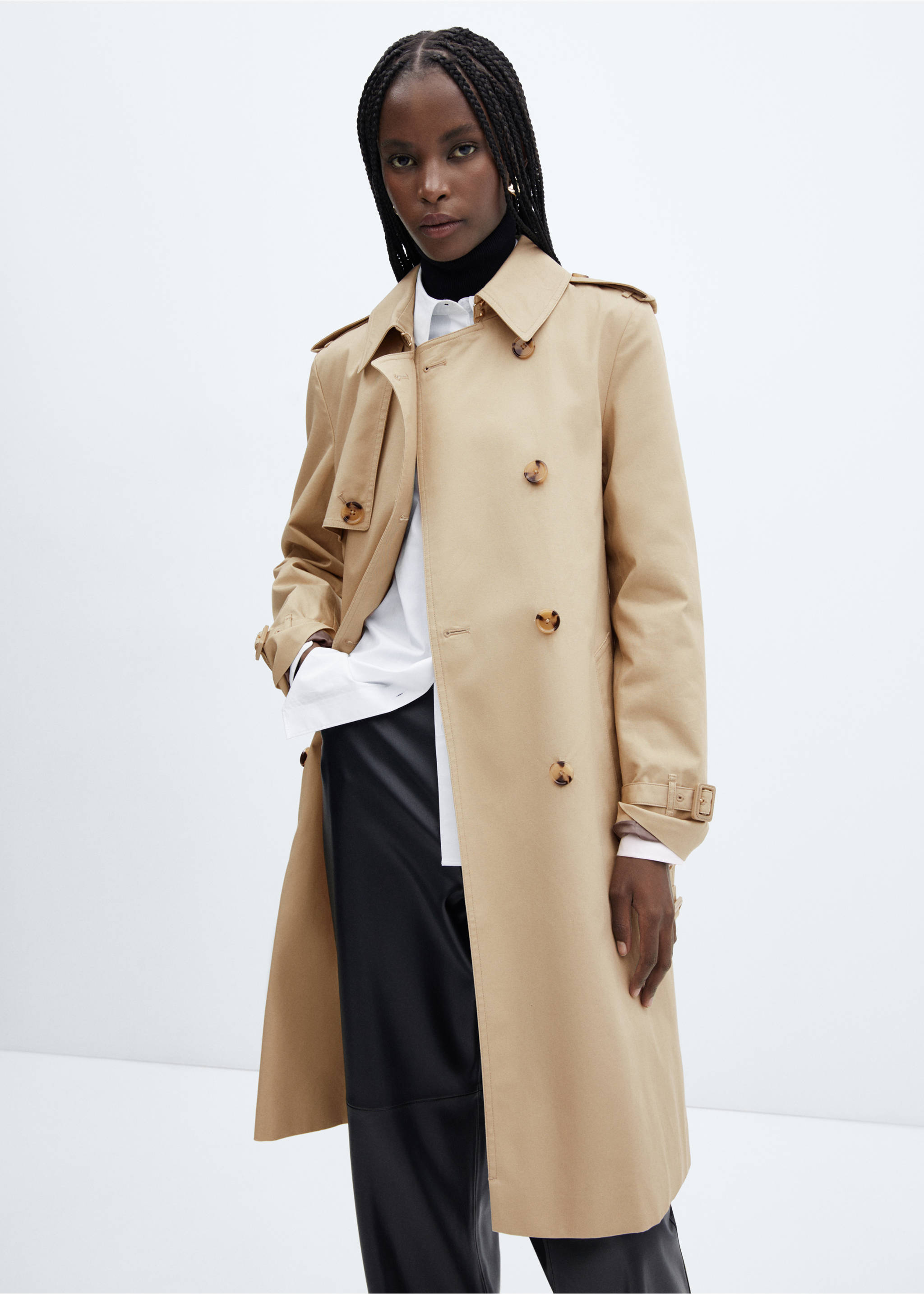 Classic trench coat with belt - Medium plane, Medium Brown. Ref: 57023725-00.