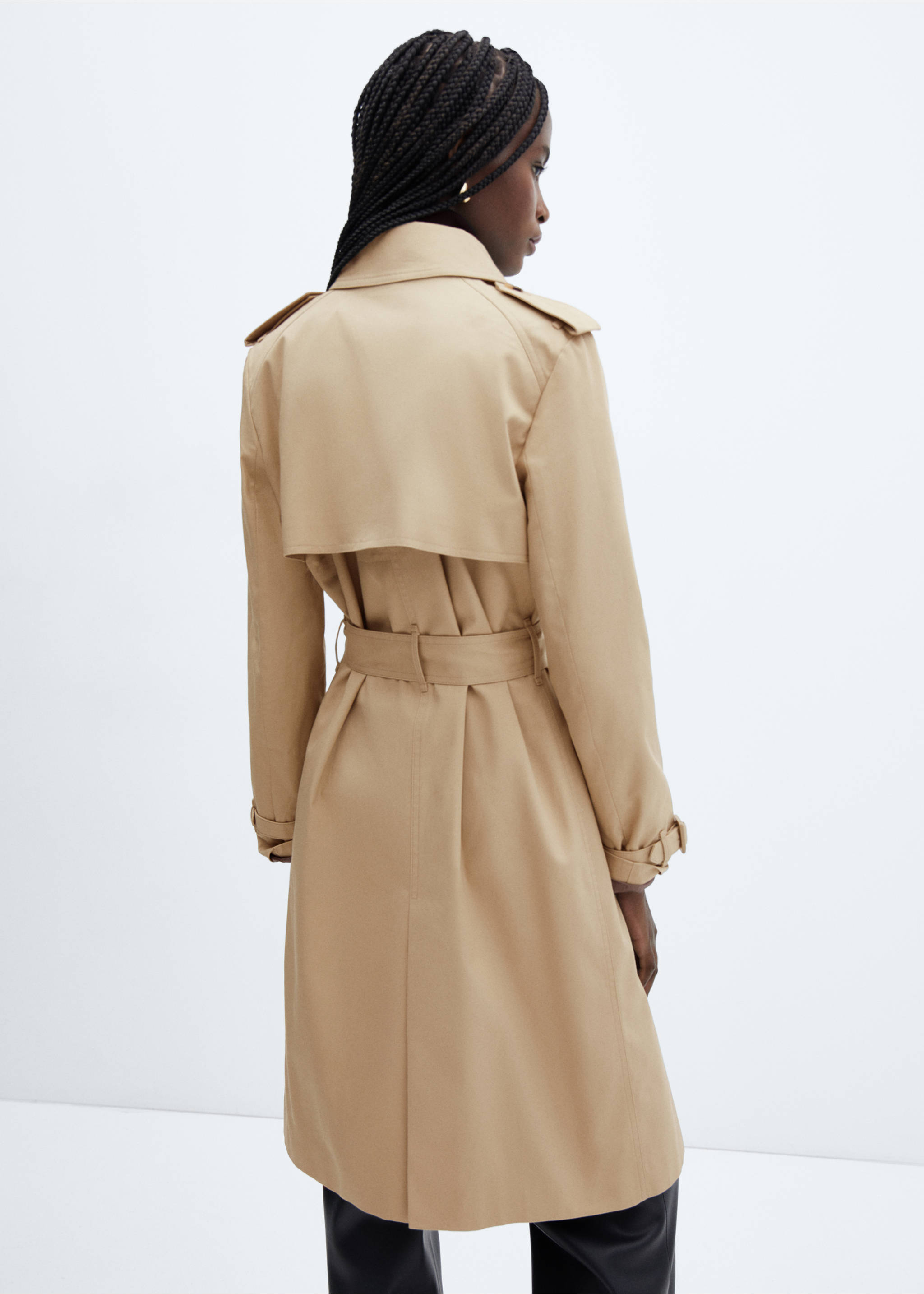 Classic trench coat with belt - Reverse of the article, Medium Brown. Ref: 57023725-00.