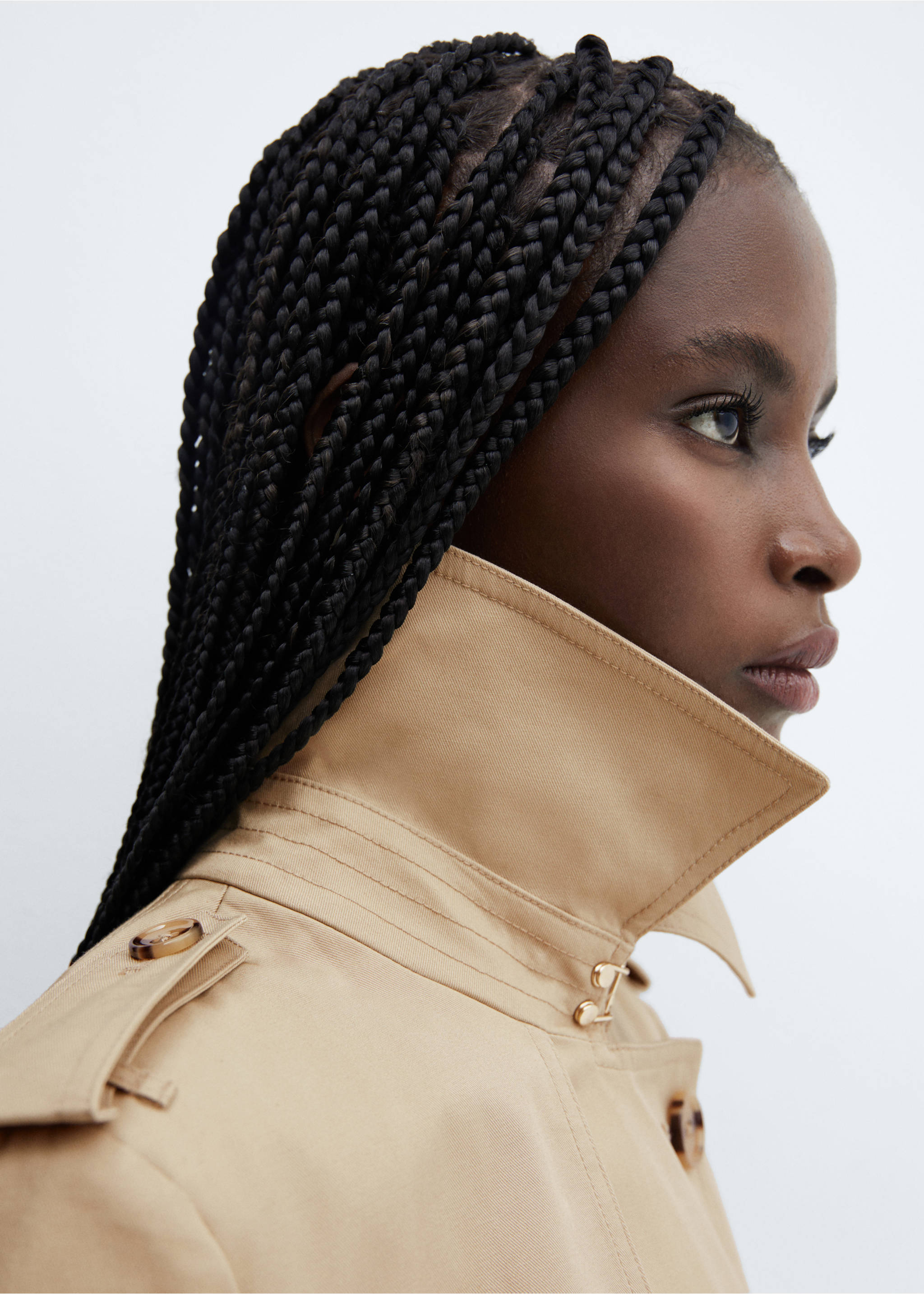 Classic trench coat with belt - Details of the article 1, Medium Brown. Ref: 57023725-00.