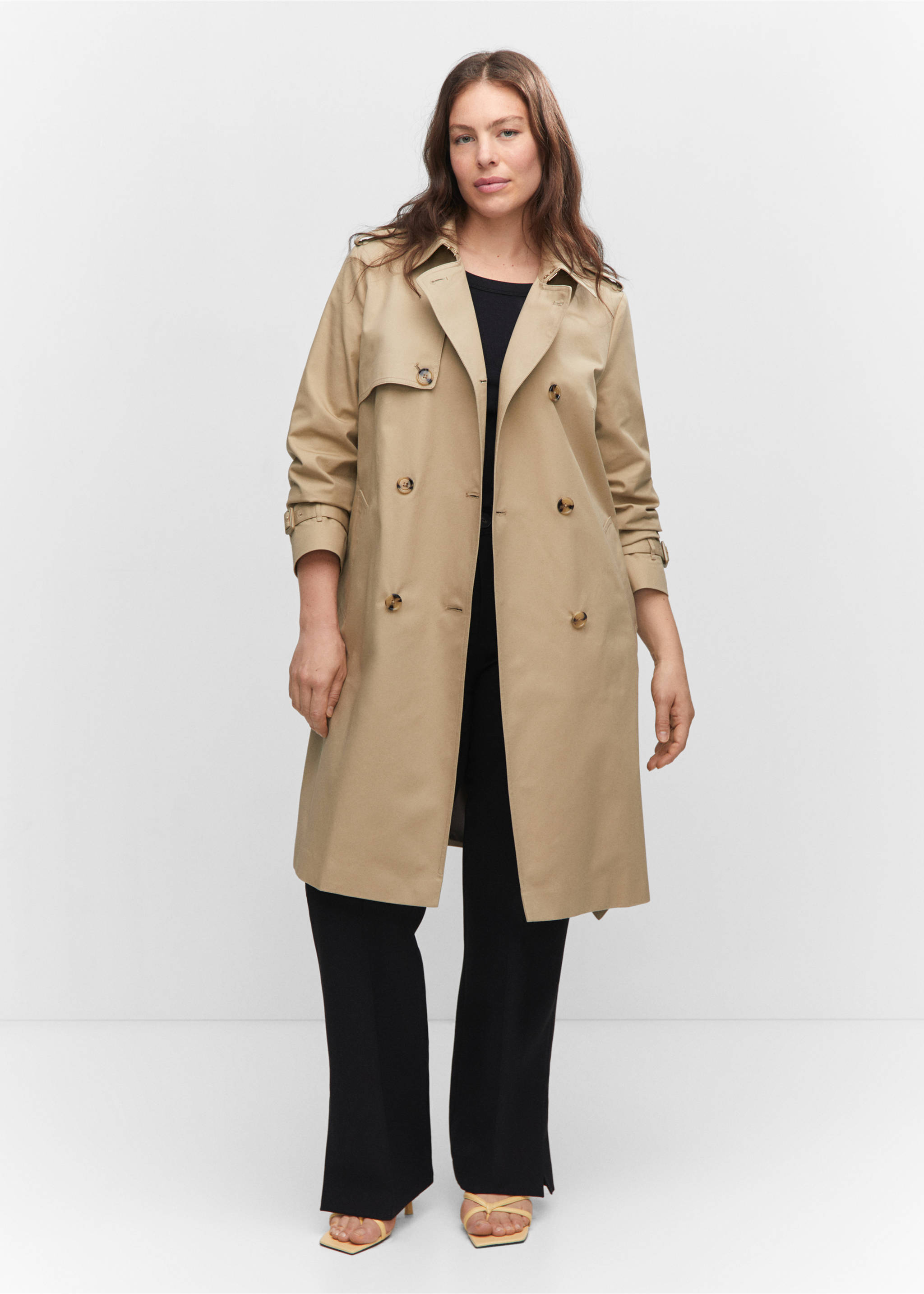 Classic trench coat with belt - Details of the article 3, Medium Brown. Ref: 57023725-00.