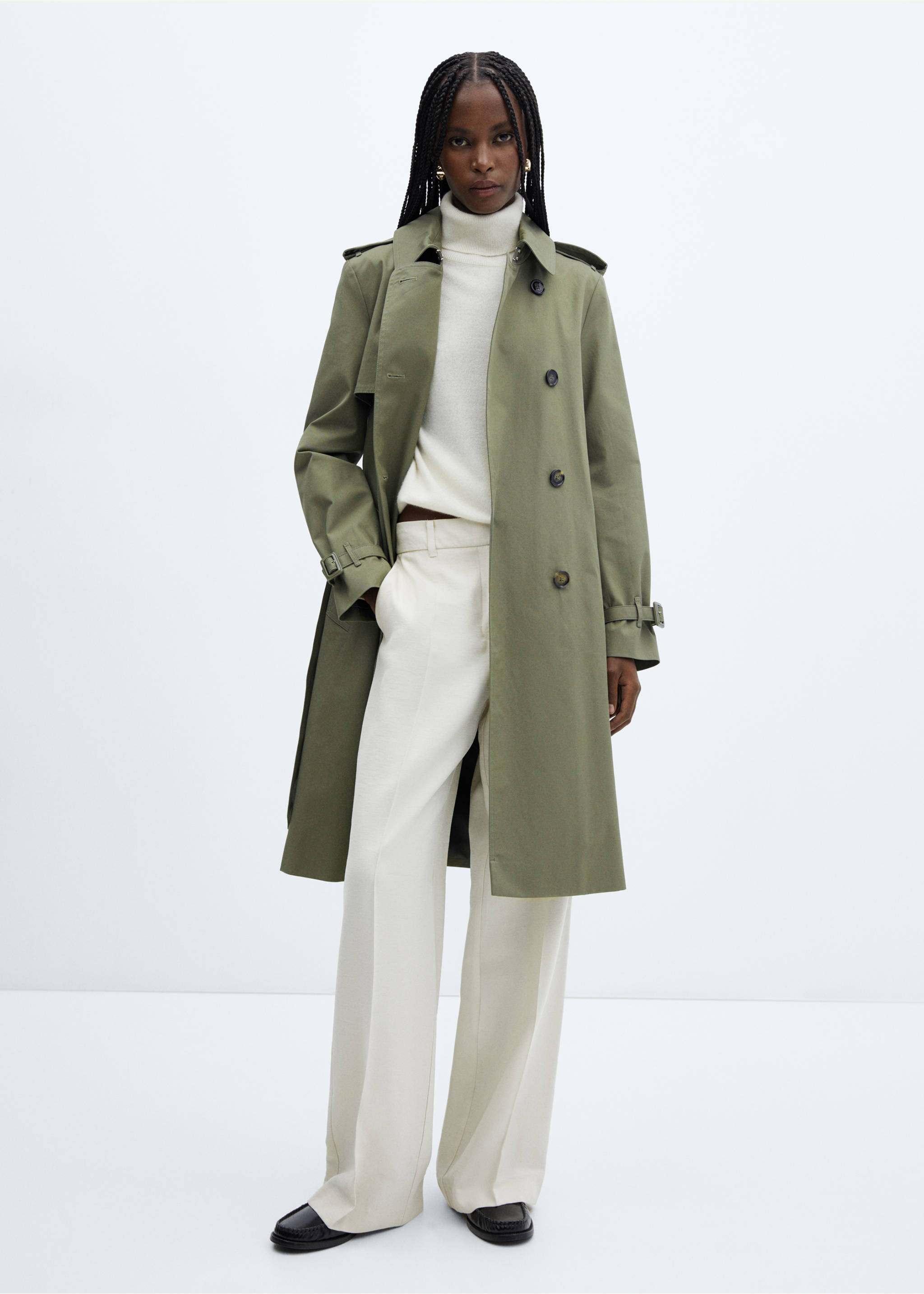 Classic trench coat with belt - General plane, Khaki. Ref: 57023725-00.