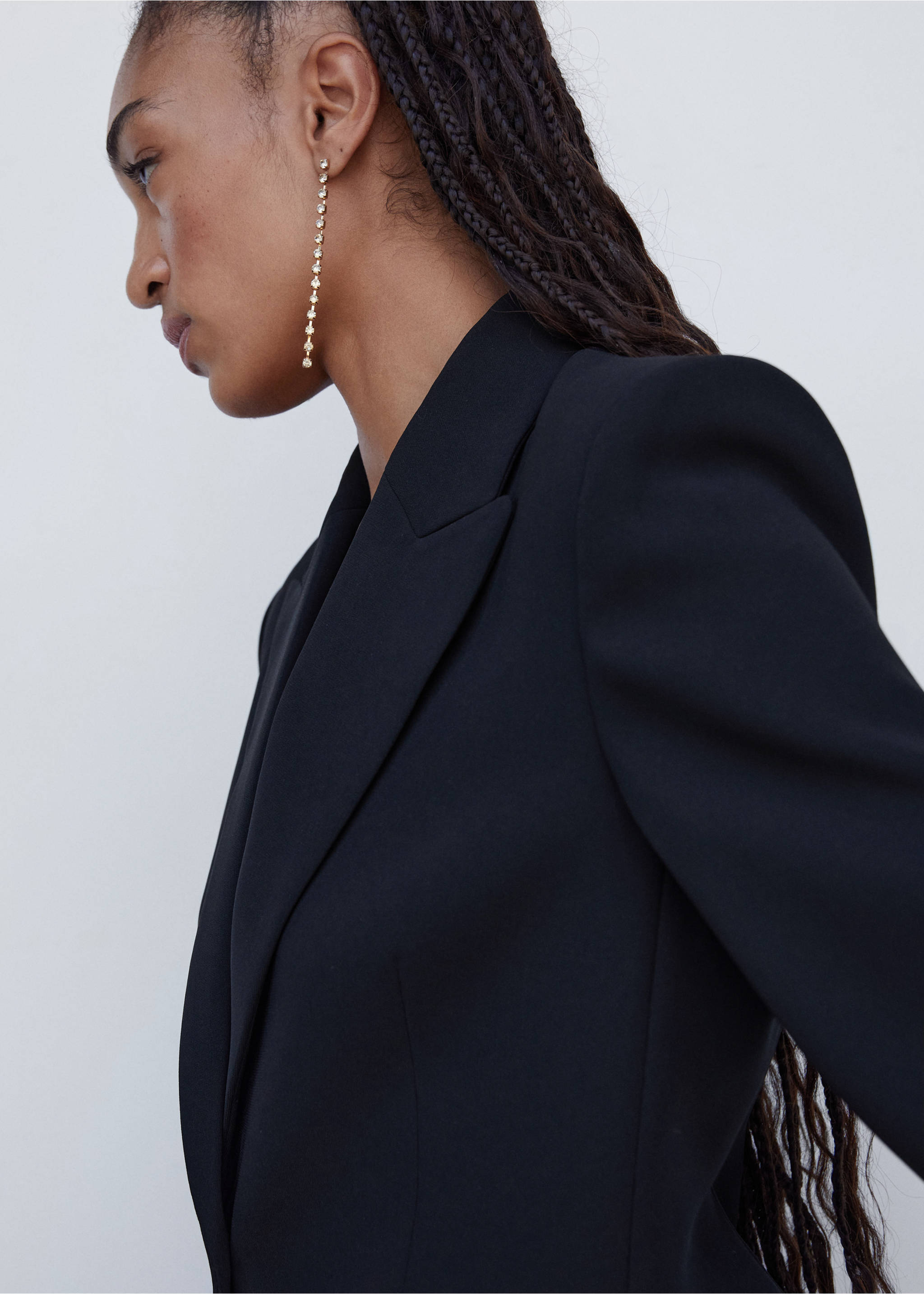 Suit jacket with buttons - Details of the article 1, Black. Ref: 57023796-00.