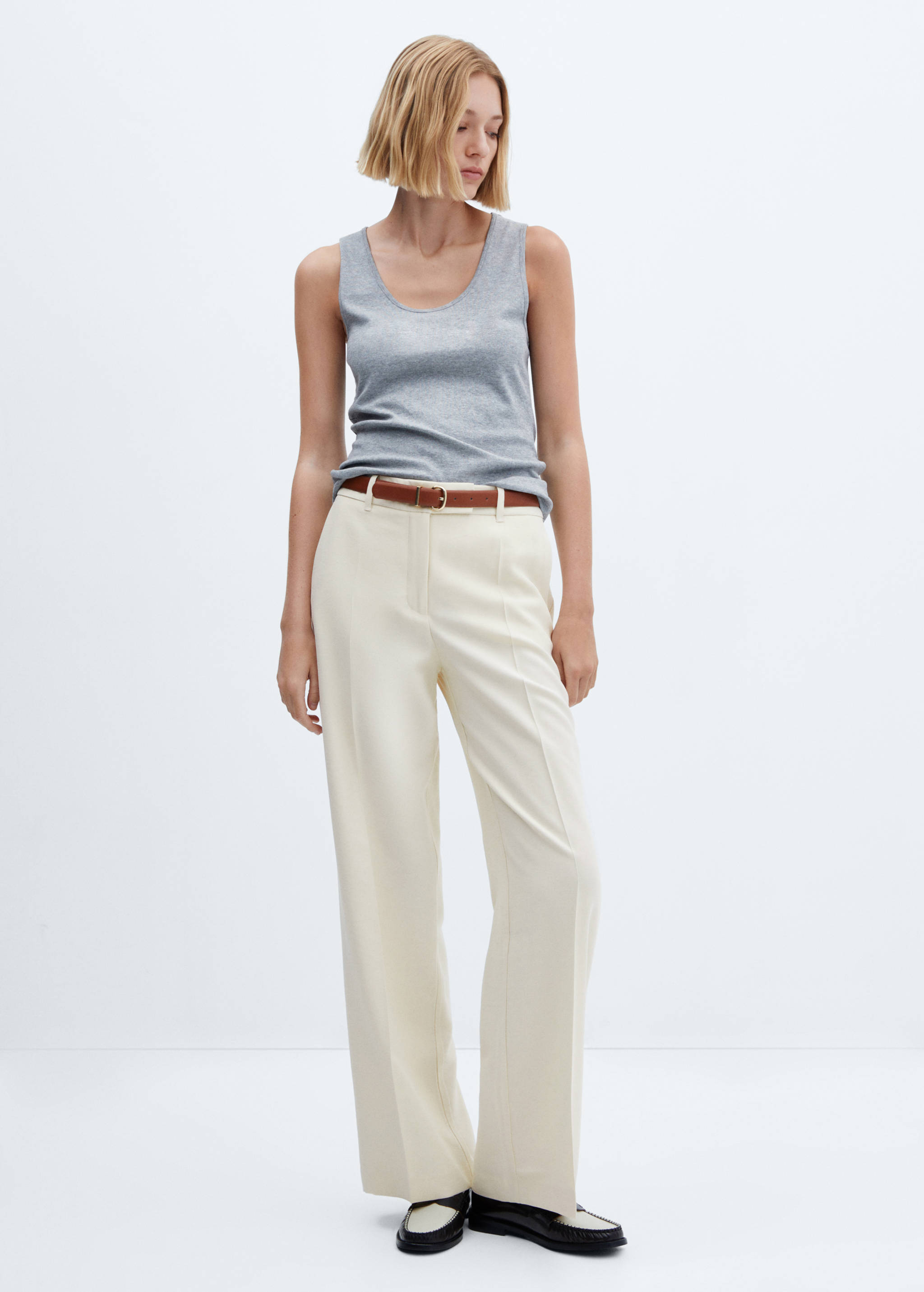 Low-waist wide leg trousers - General plane