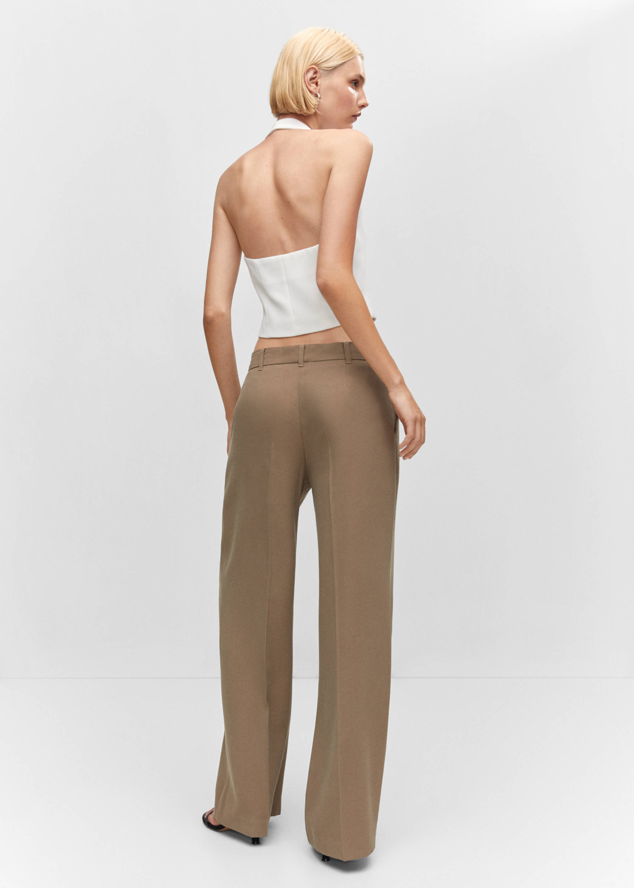 Low-waist wide leg trousers - Reverse of the article