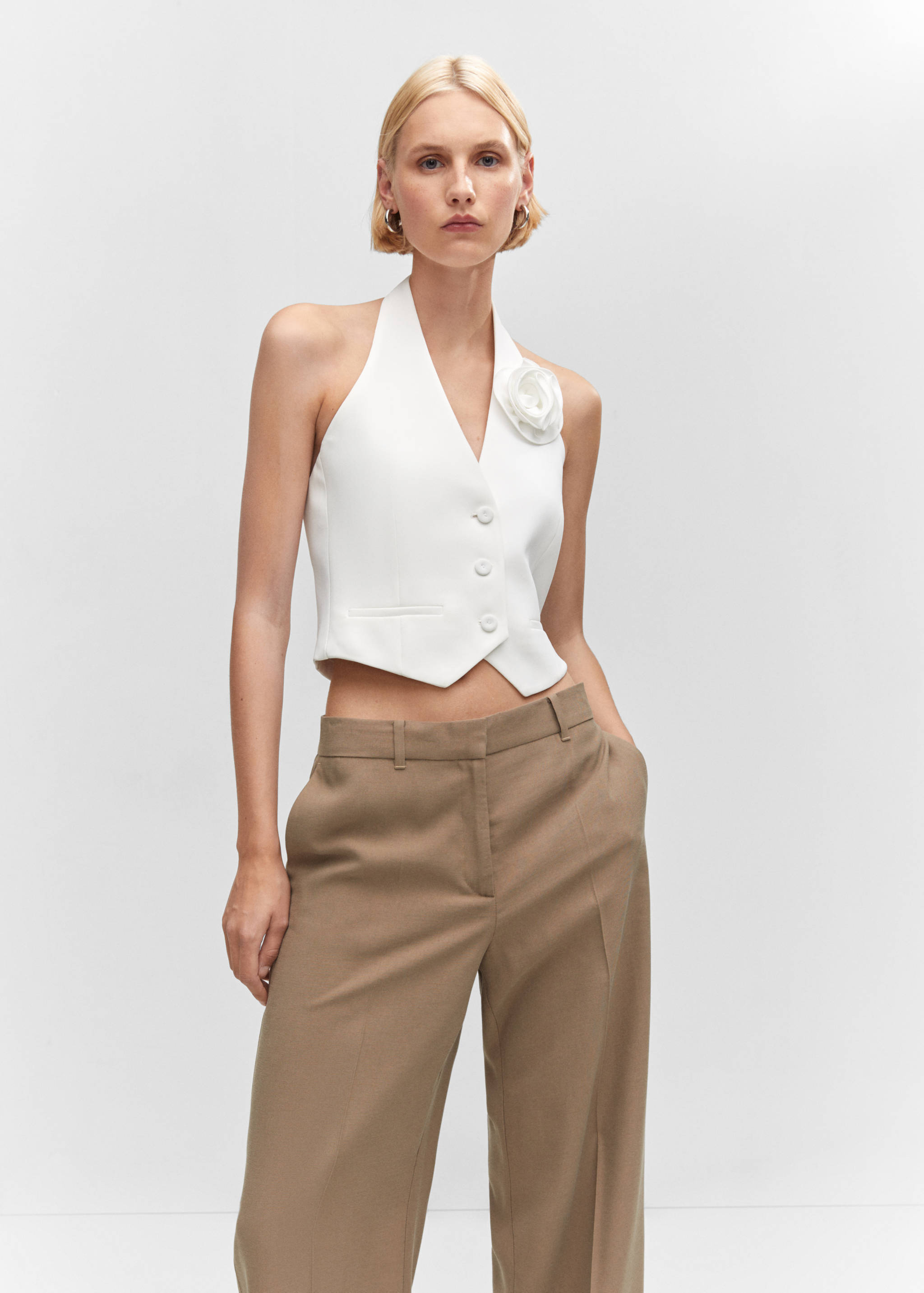 Low-waist wide leg trousers - Details of the article 1