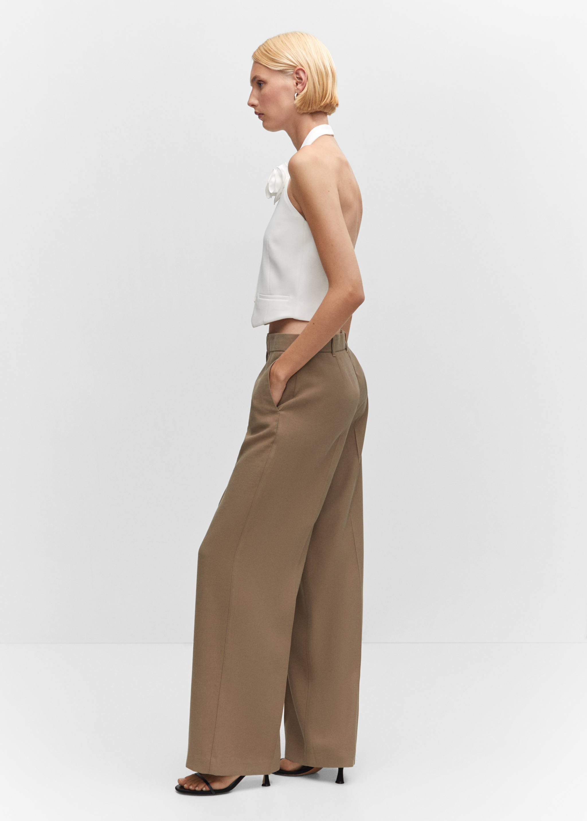Low-waist wide leg trousers - Details of the article 2