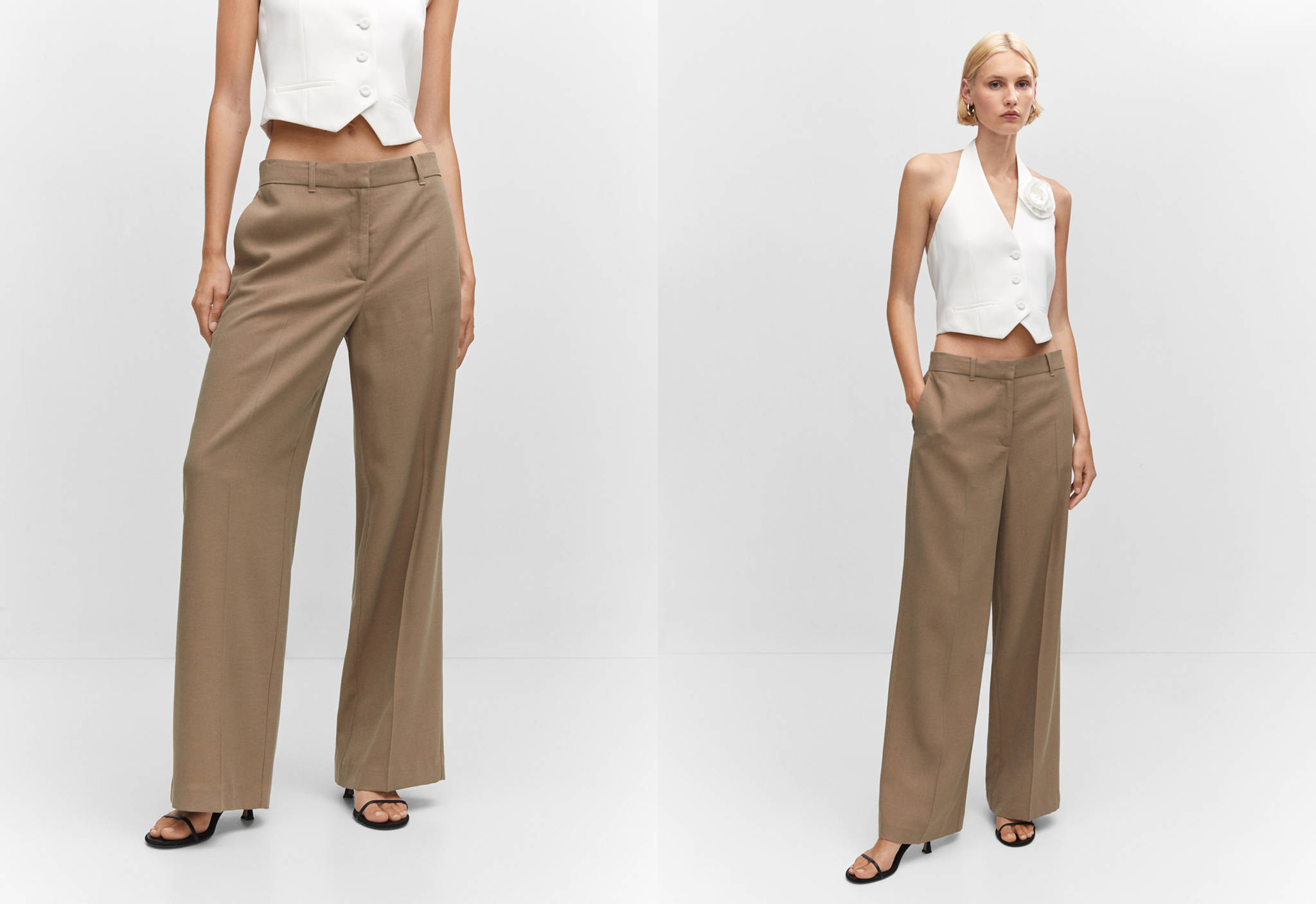 Low-waist wide leg trousers - Panoramic plane