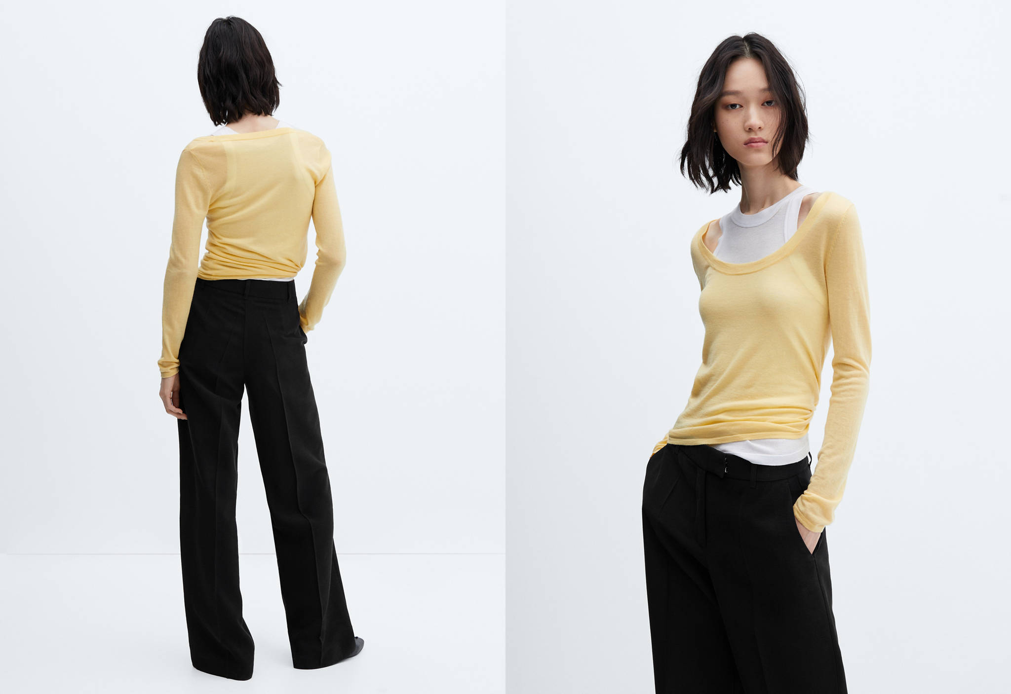 Low-waist wide leg trousers - Panoramic plane