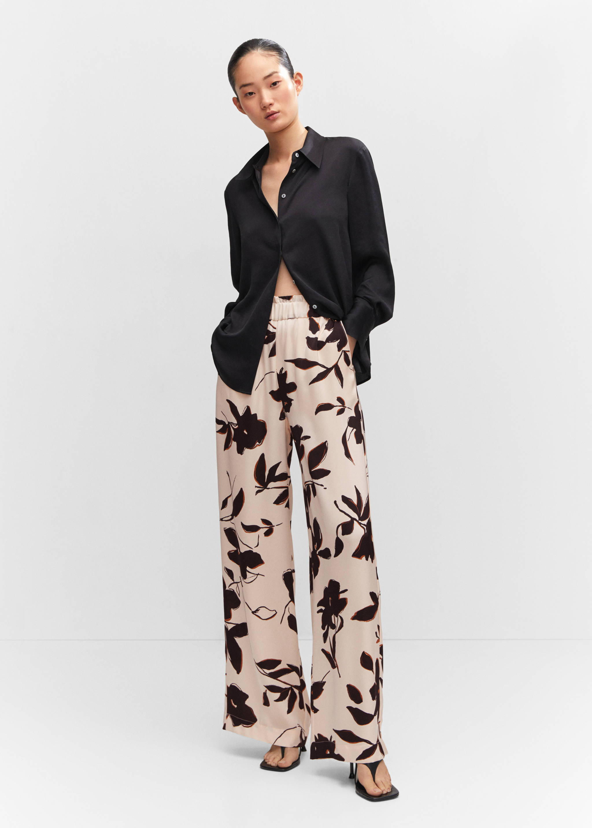 Wide leg printed pants - General plane