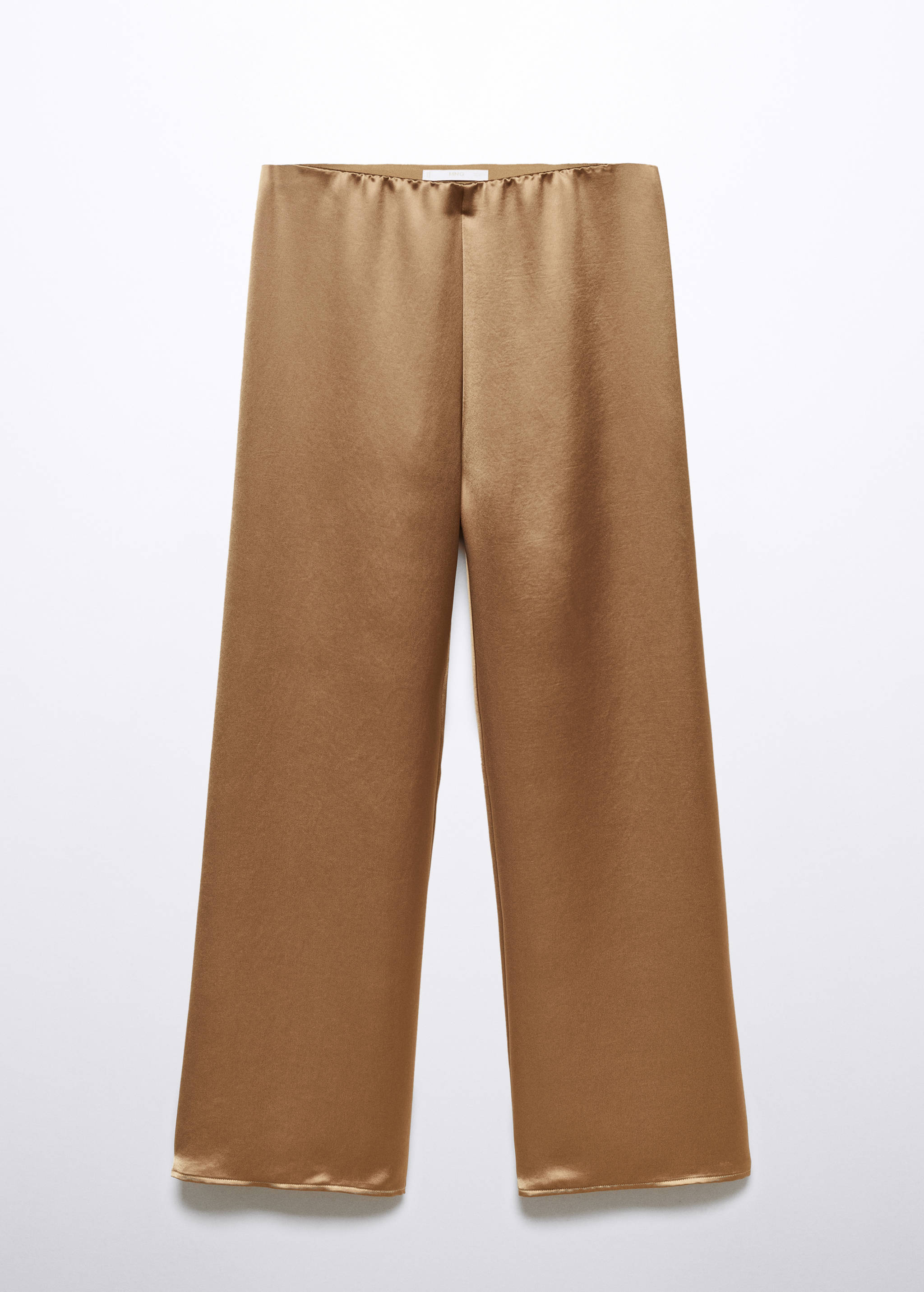 Satin-finish elastic waist pants - Article without model