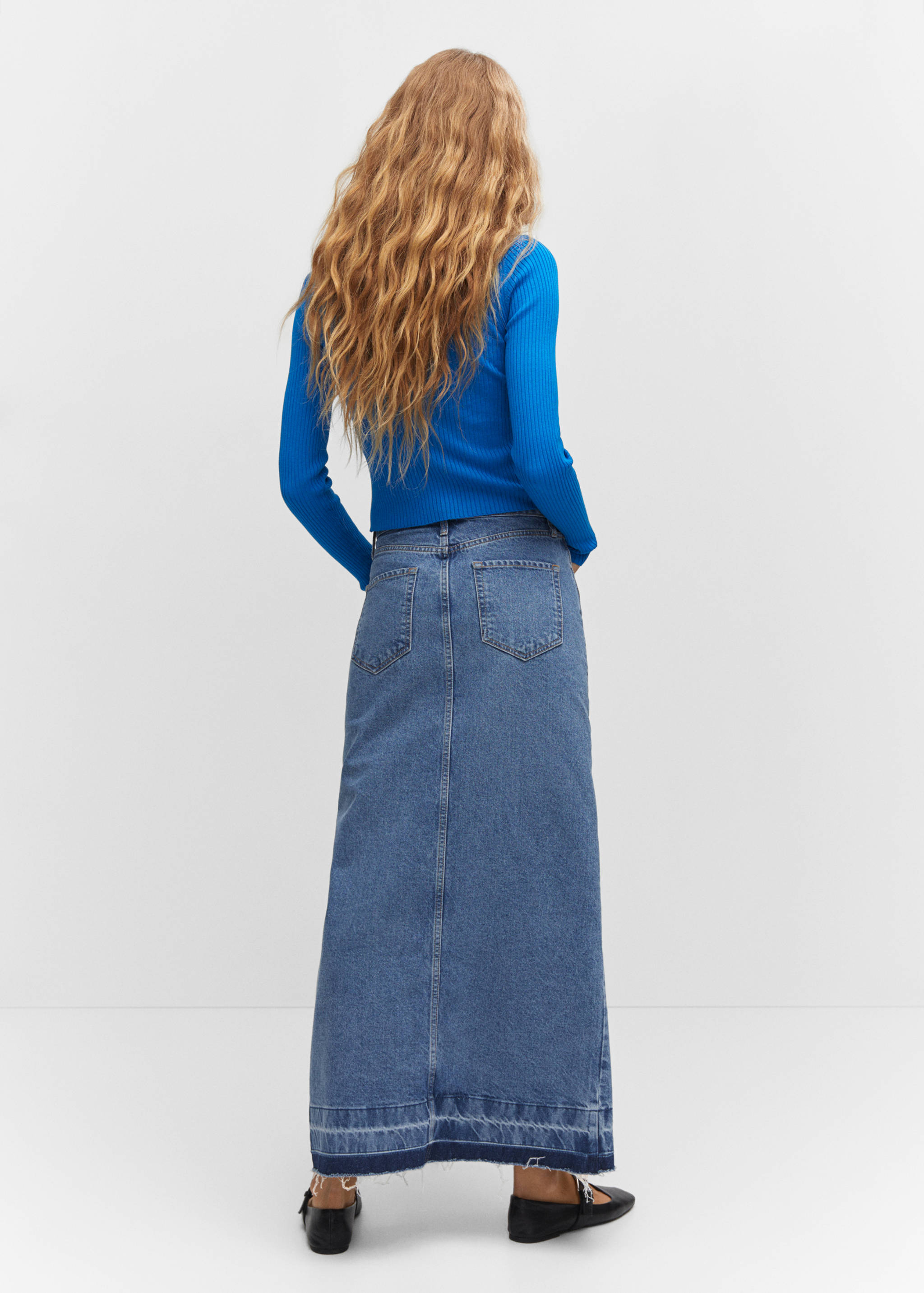 Pull-over maille côtelée col rond - Verso de l’article