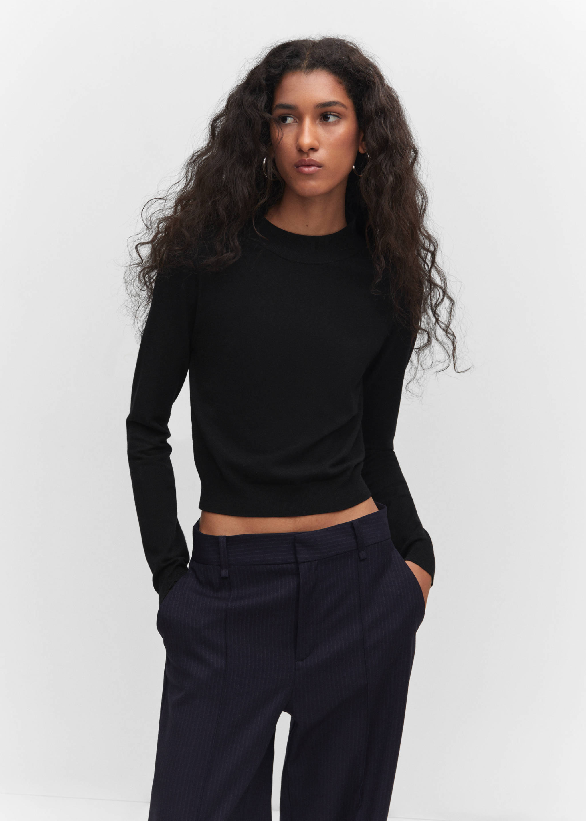 Jersey punto fino cremallera - Plano medio