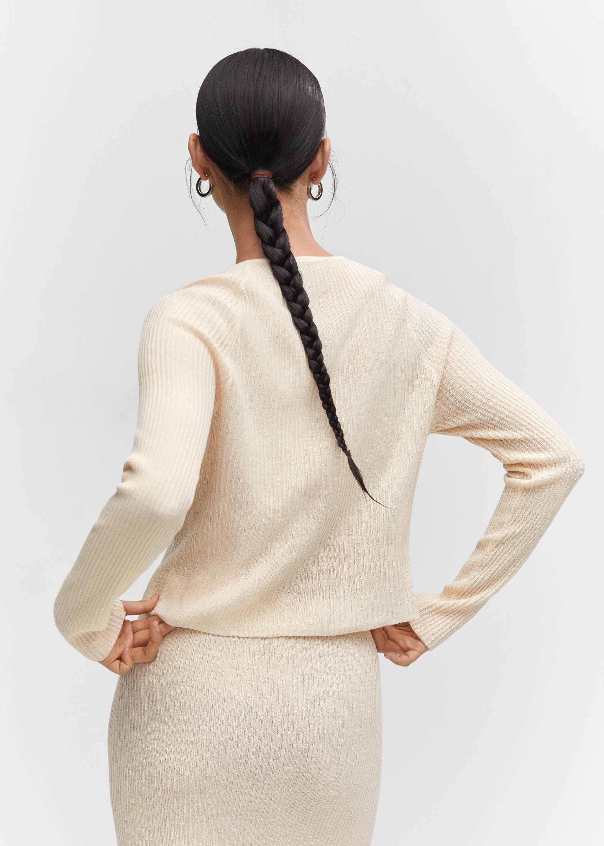 Button knit cardigan - Reverse of the article
