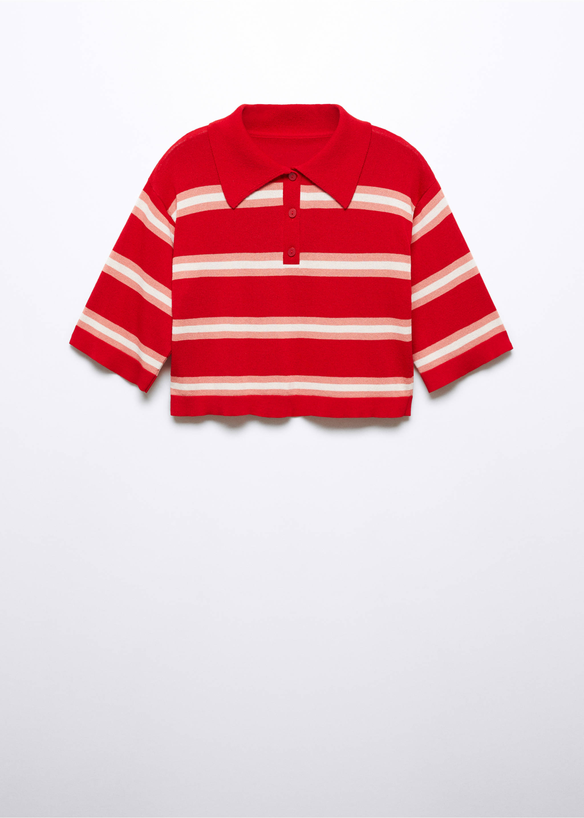 Striped polo-style sweater - Article without model, Red. Ref: 57023819-00.