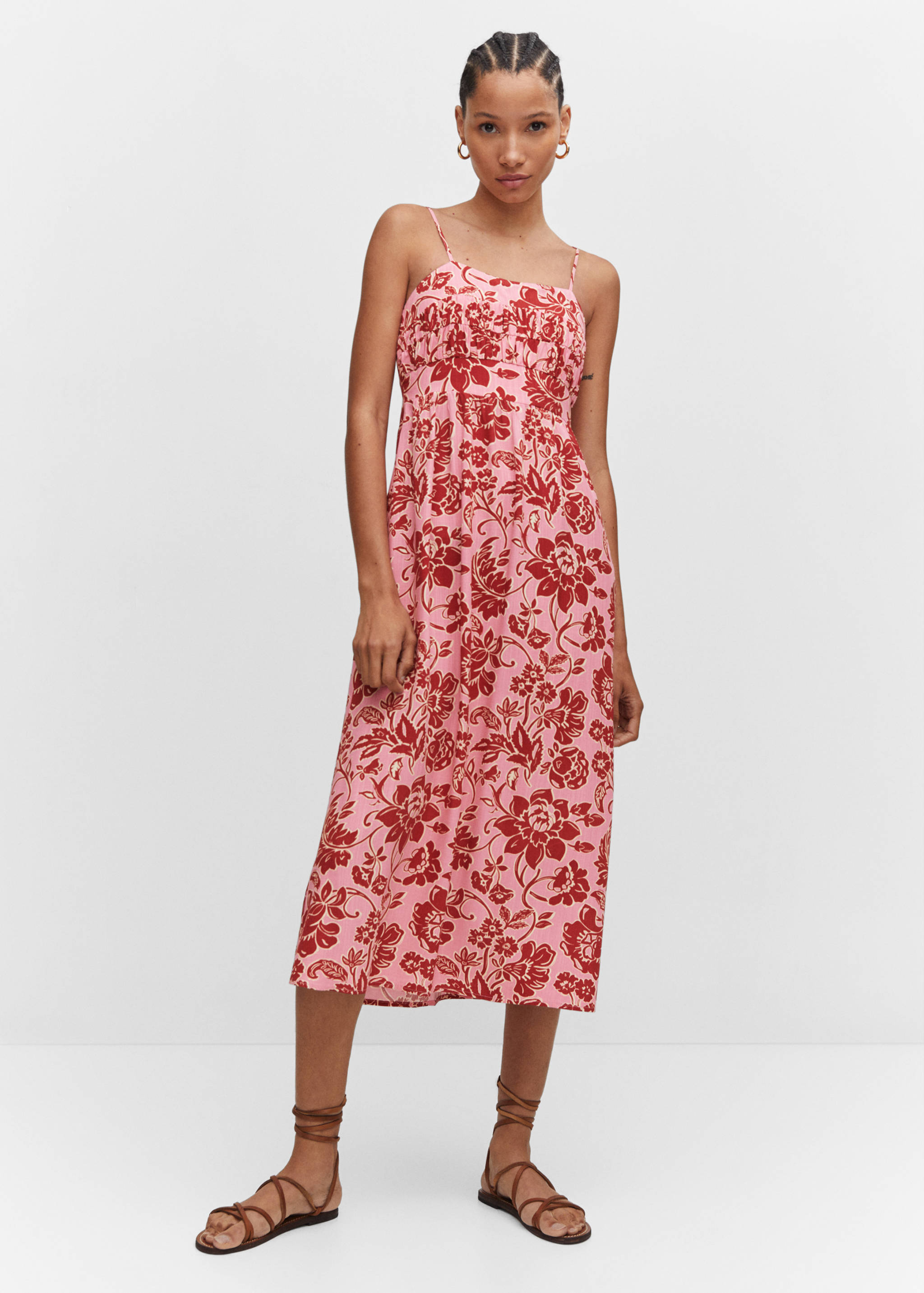 Floral-print midi-dress - General plane