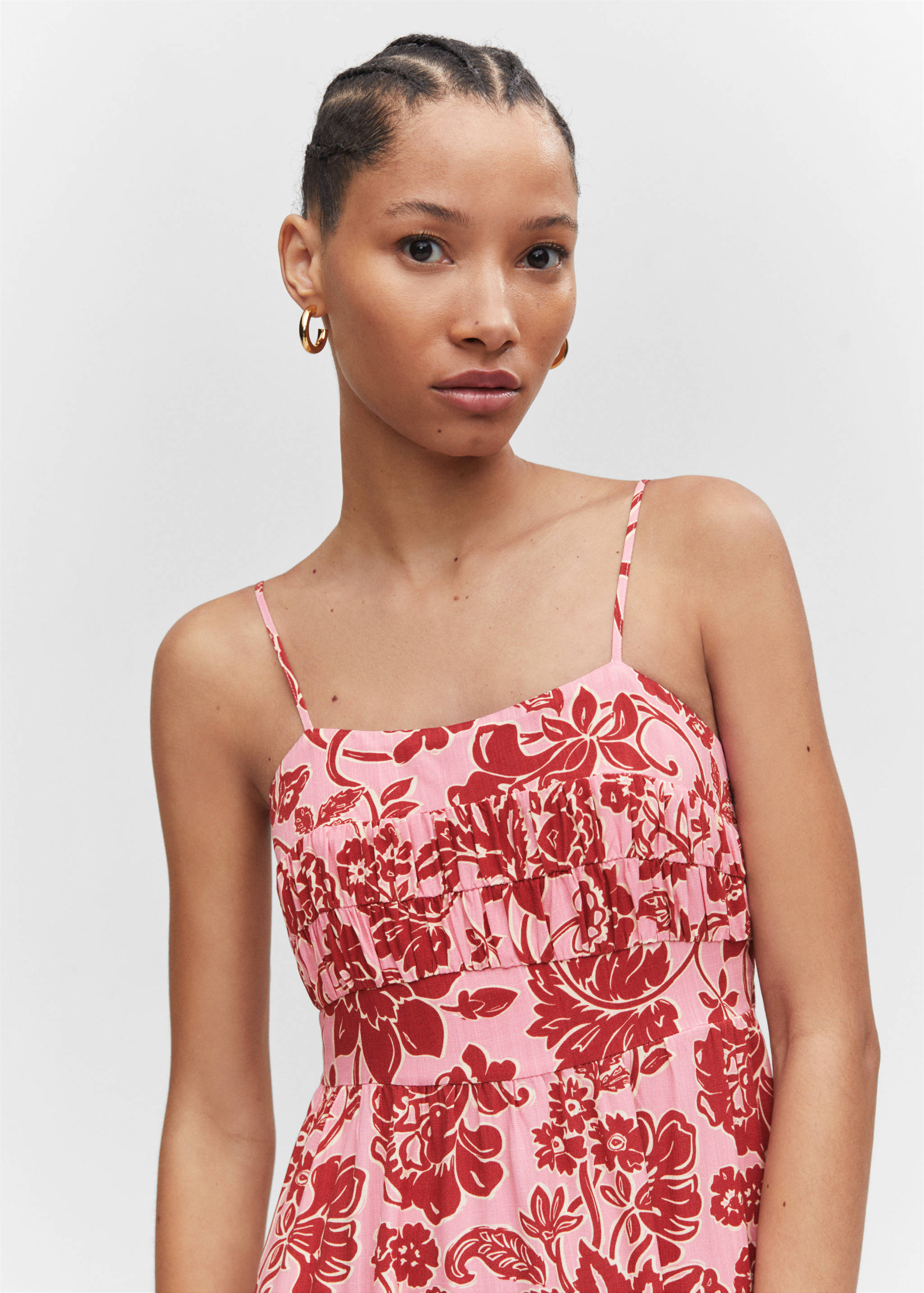 Floral-print midi-dress - Details of the article 1