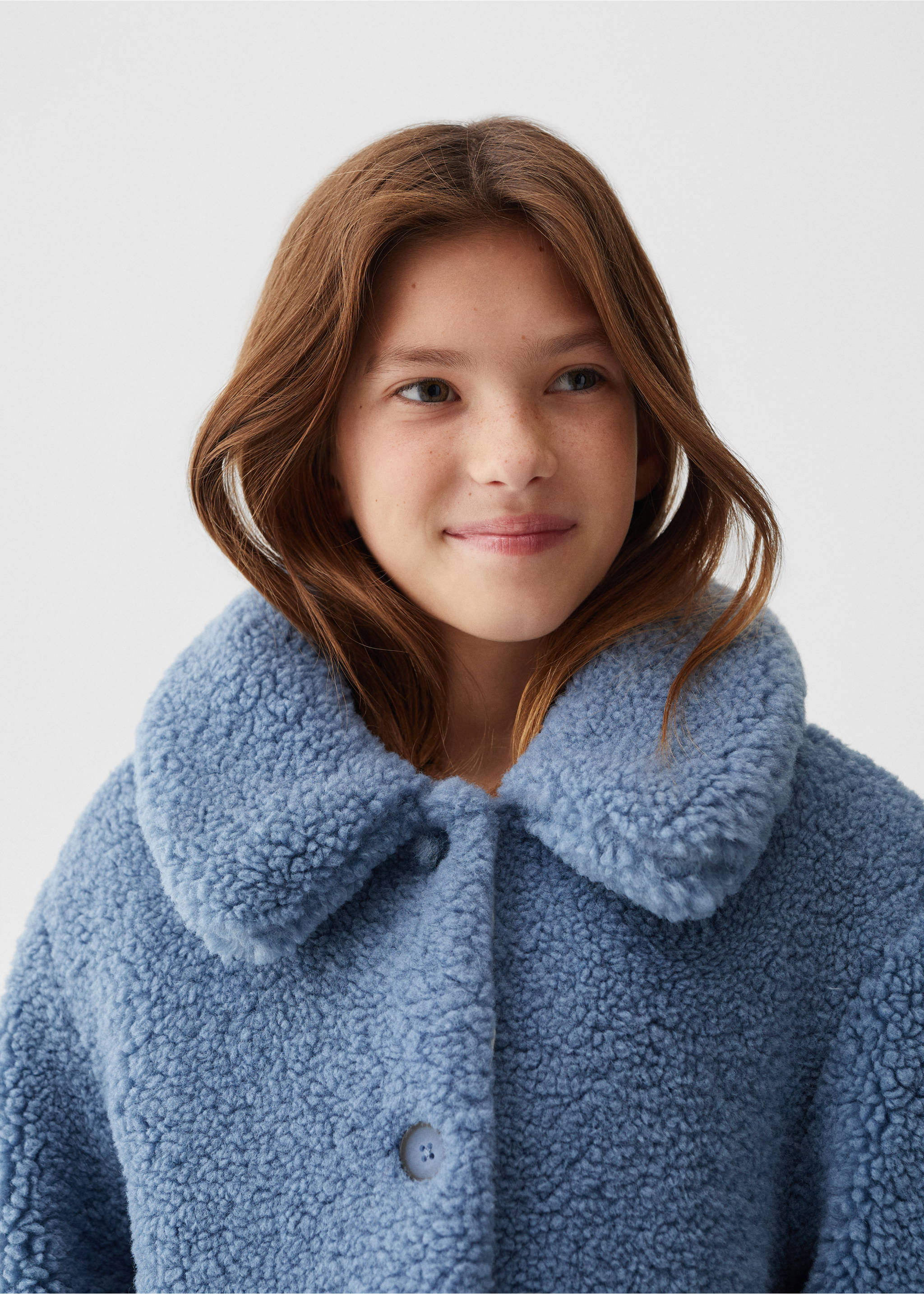 Mantel mit Shearlingbesatz - Detail des Artikels 1, Blau. Ref: 57024012-00.