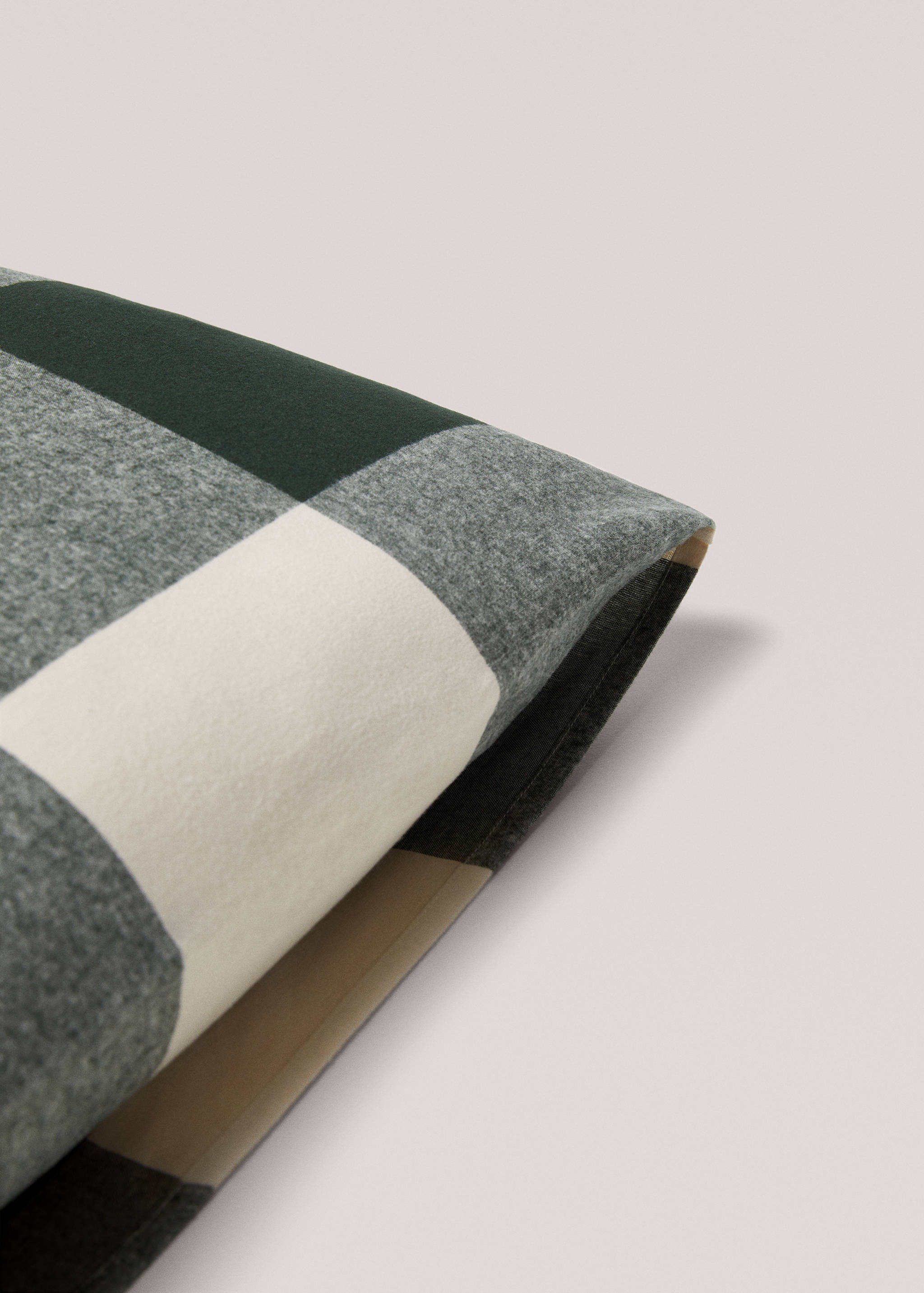 Taie d’oreiller flanelle carreaux 60x60 cm (Lot de 2) - Détail de l'article 2