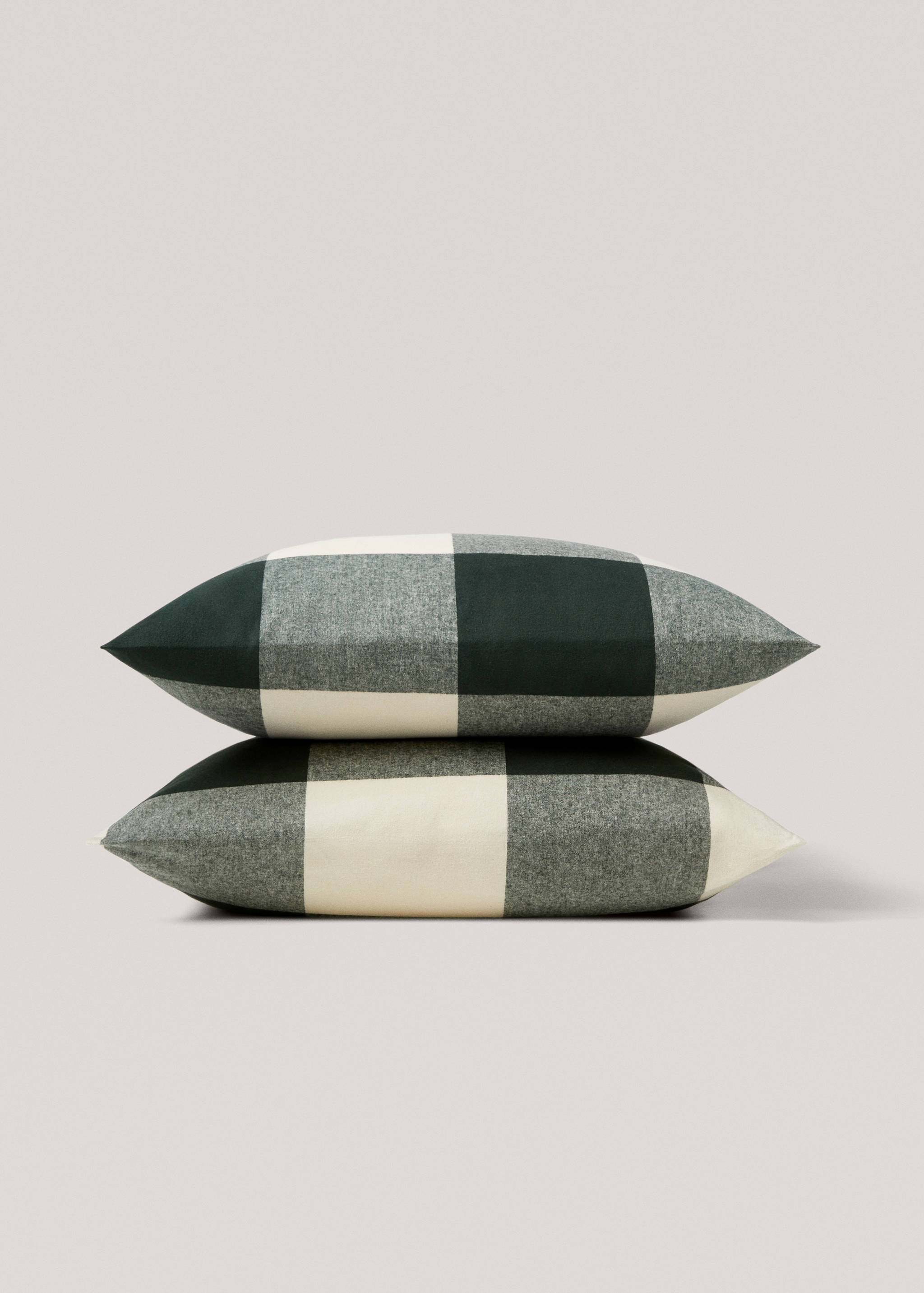 Taie d’oreiller flanelle carreaux 60x60 cm (Lot de 2) - Détail de l'article 3