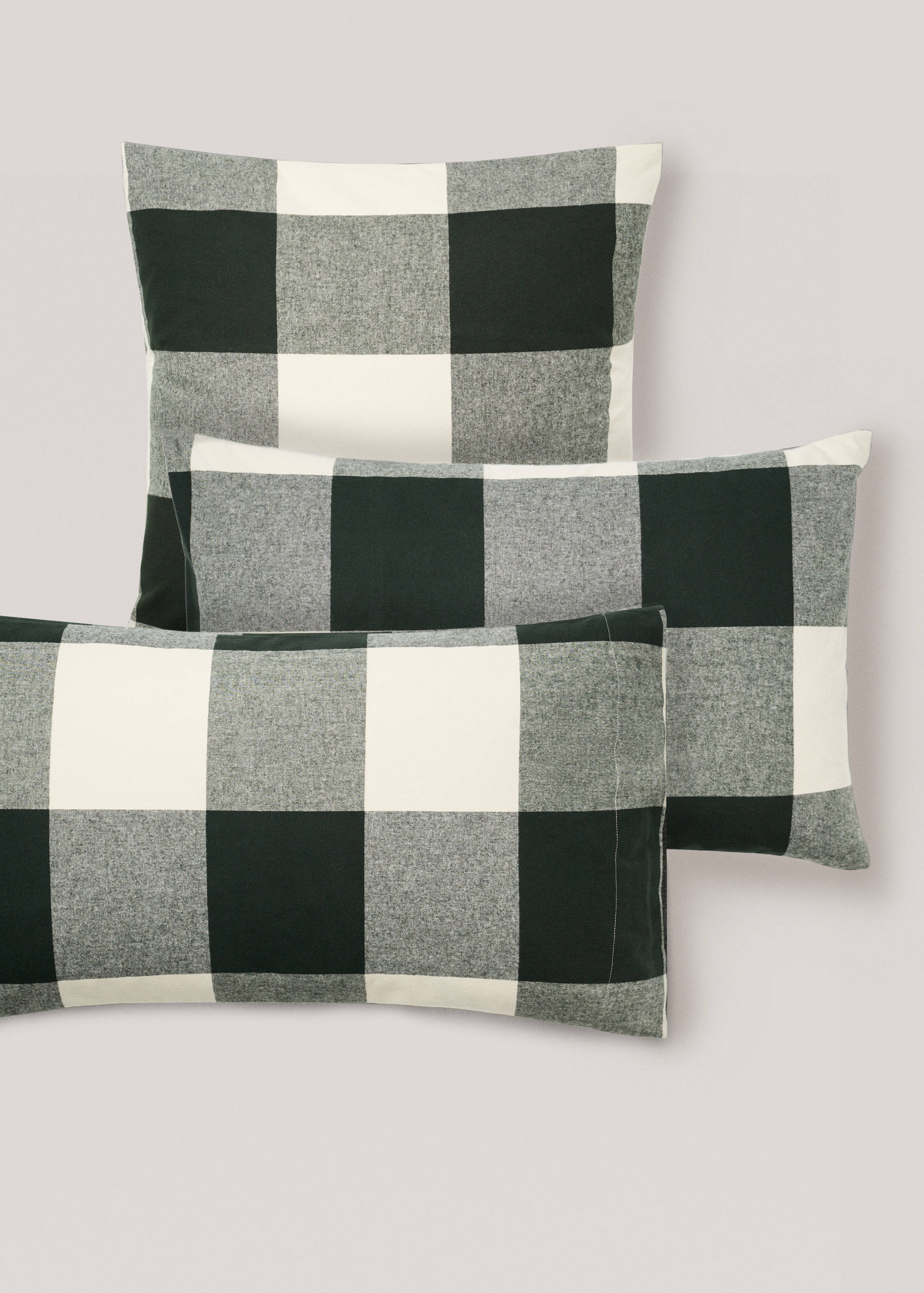 Taie d’oreiller flanelle carreaux 60x60 cm (Lot de 2) - Détail de l'article 4