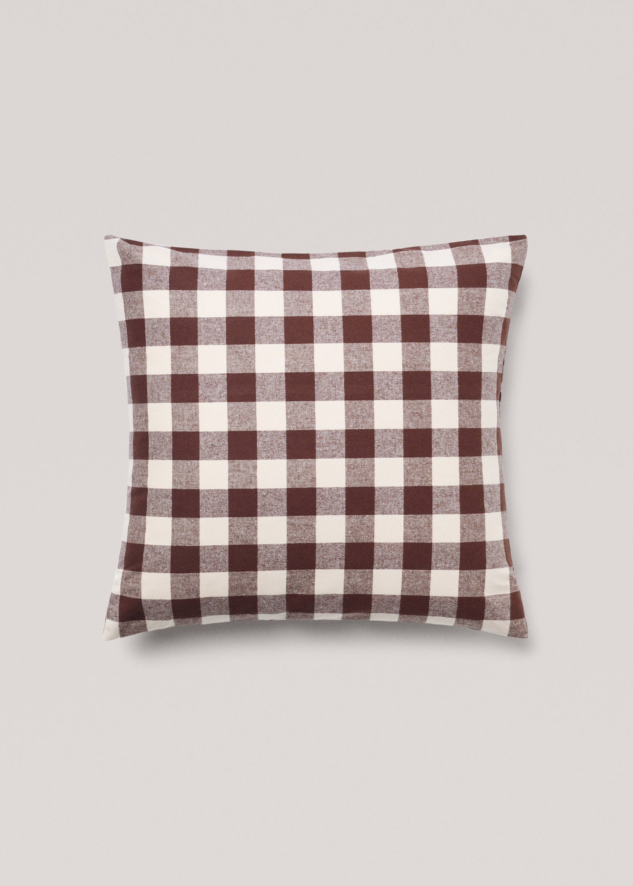 Checked design flannel pillow case 60x60cm (Pack of 2) - Article without model