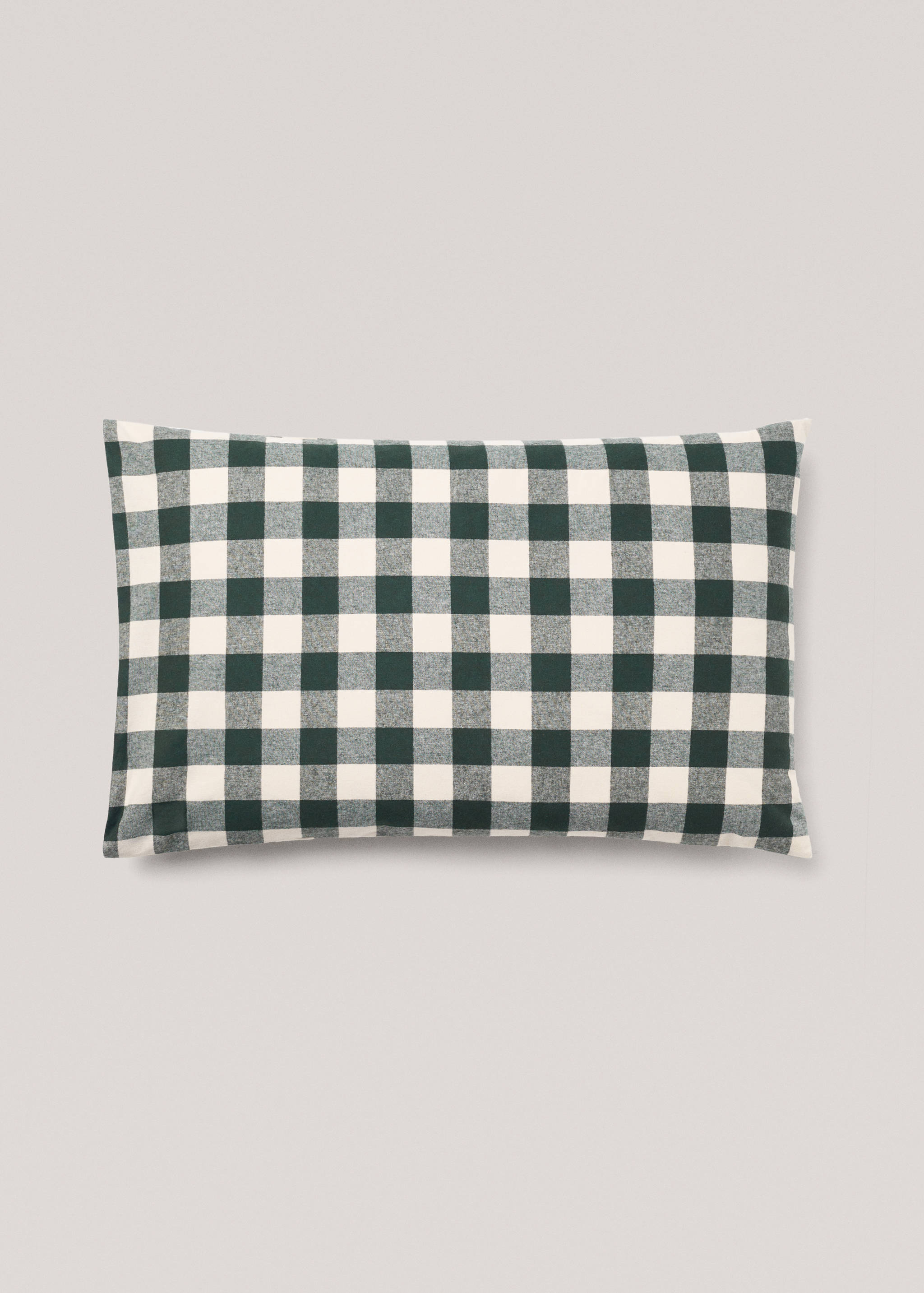 Two-tone check flannel pillowcase 50x75cm - Article without model