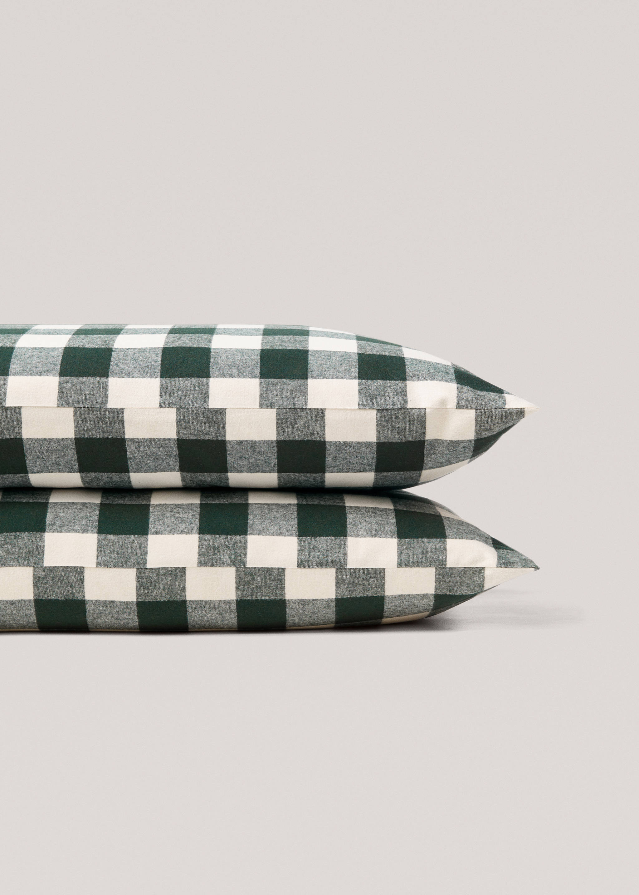 Two-tone check flannel pillowcase 50x75cm - Details of the article 2