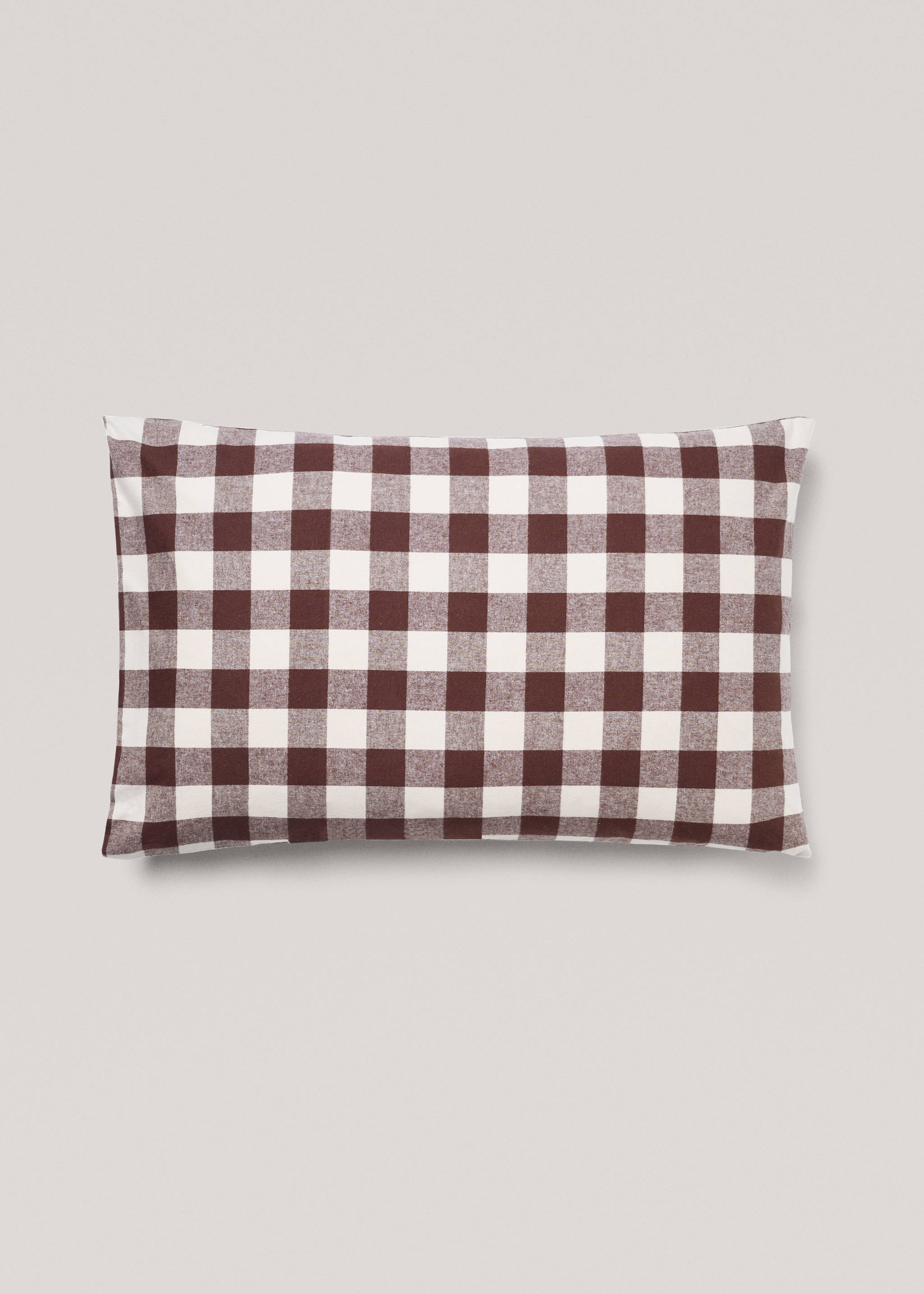 Two-tone check flannel pillowcase 50x75cm - Article without model