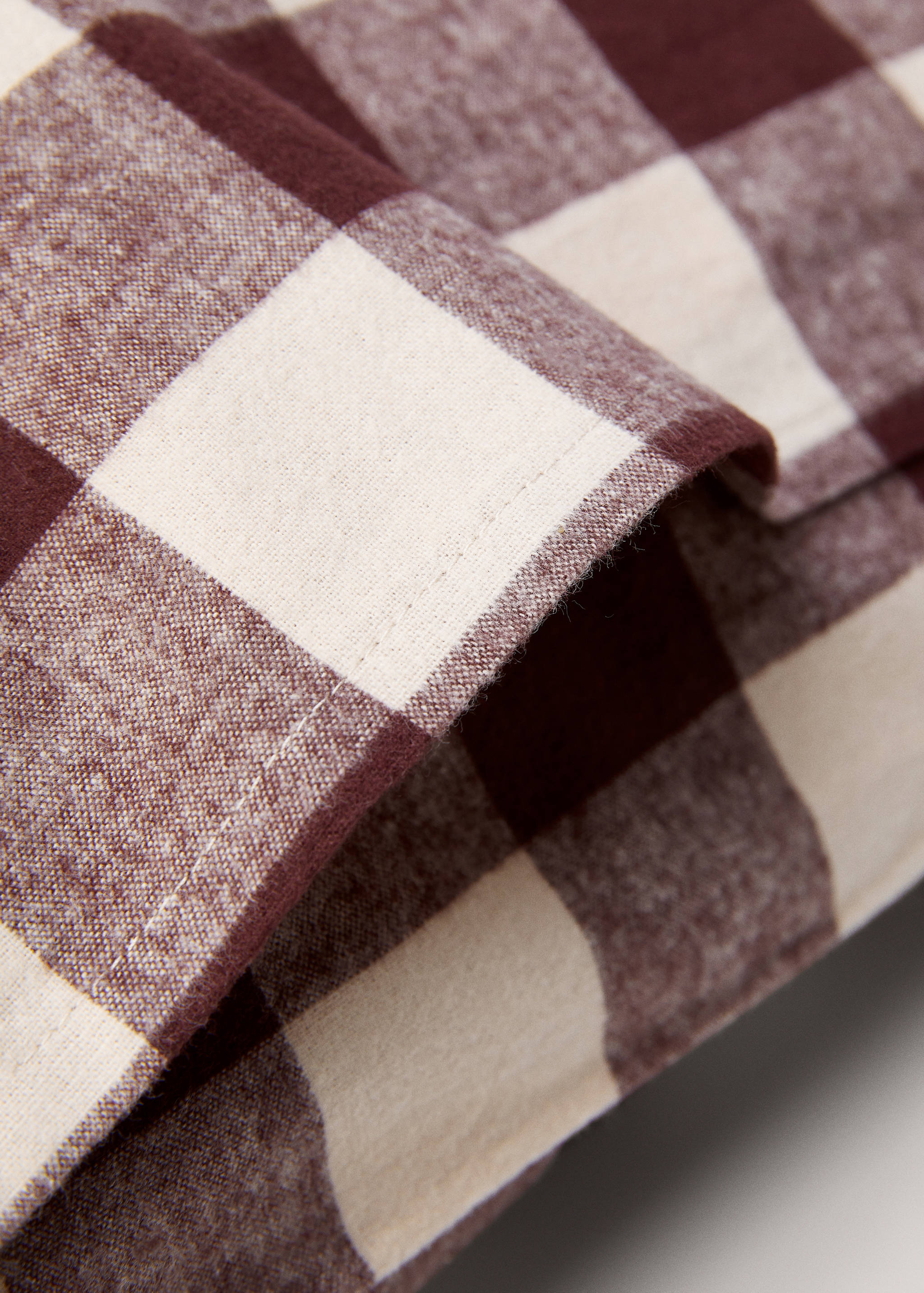 Two-tone check flannel pillowcase 50x75cm - Details of the article 1