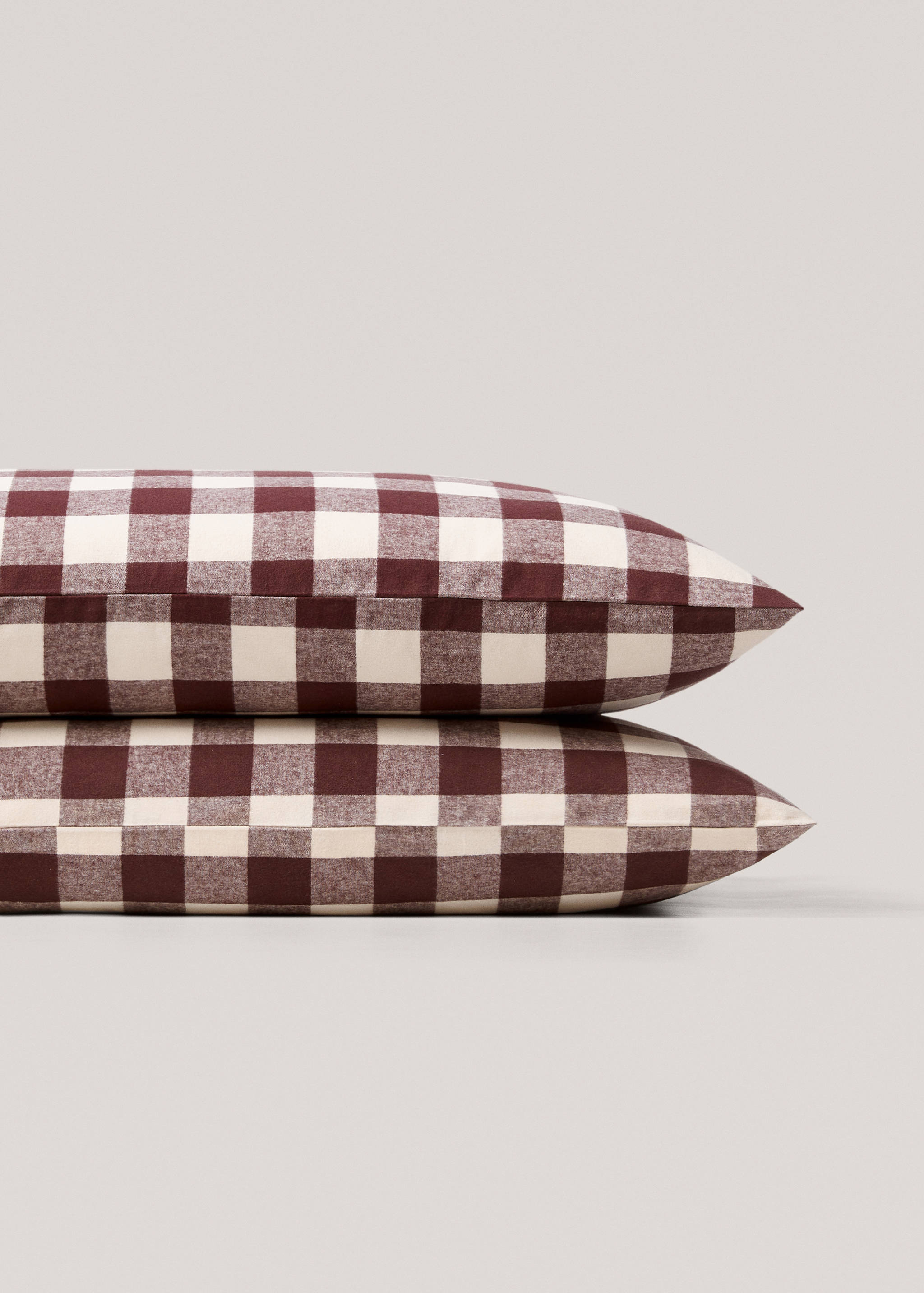 Two-tone check flannel pillowcase 50x75cm - Details of the article 2