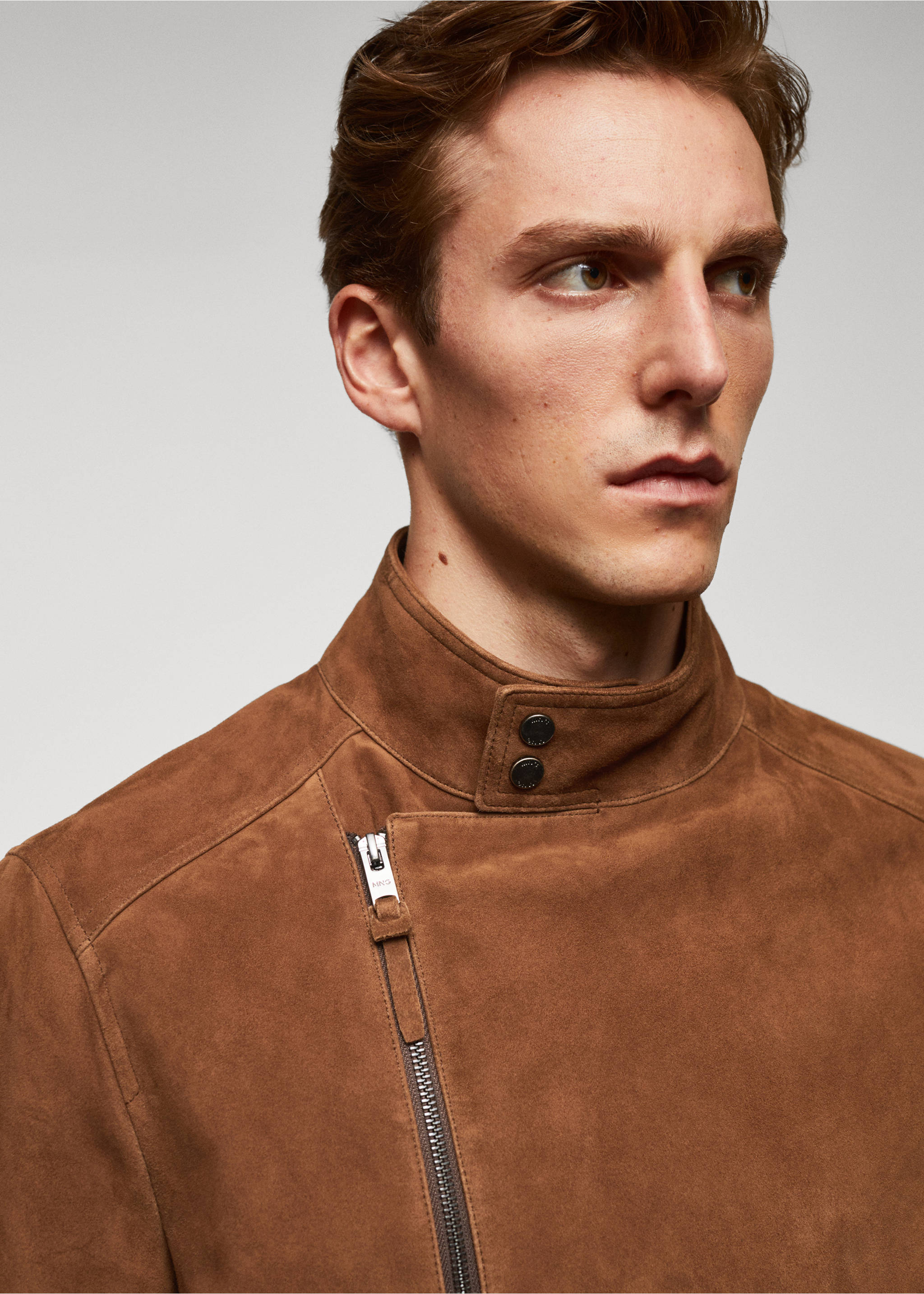 Perfect suede leather jacket - Details of the article 4, Brown. Ref: 57024385-00.