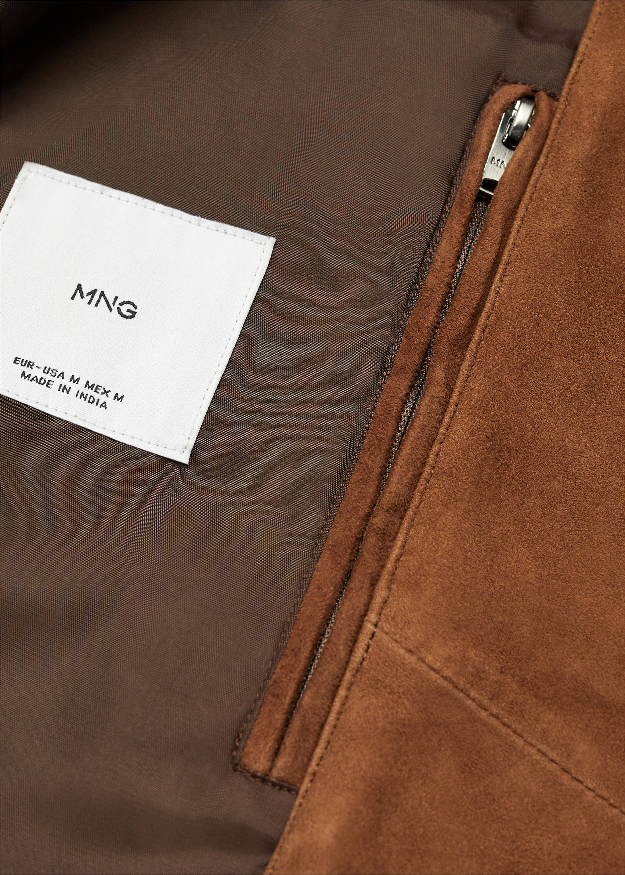 Perfect suede leather jacket - Details of the article 0, Brown. Ref: 57024385-00.