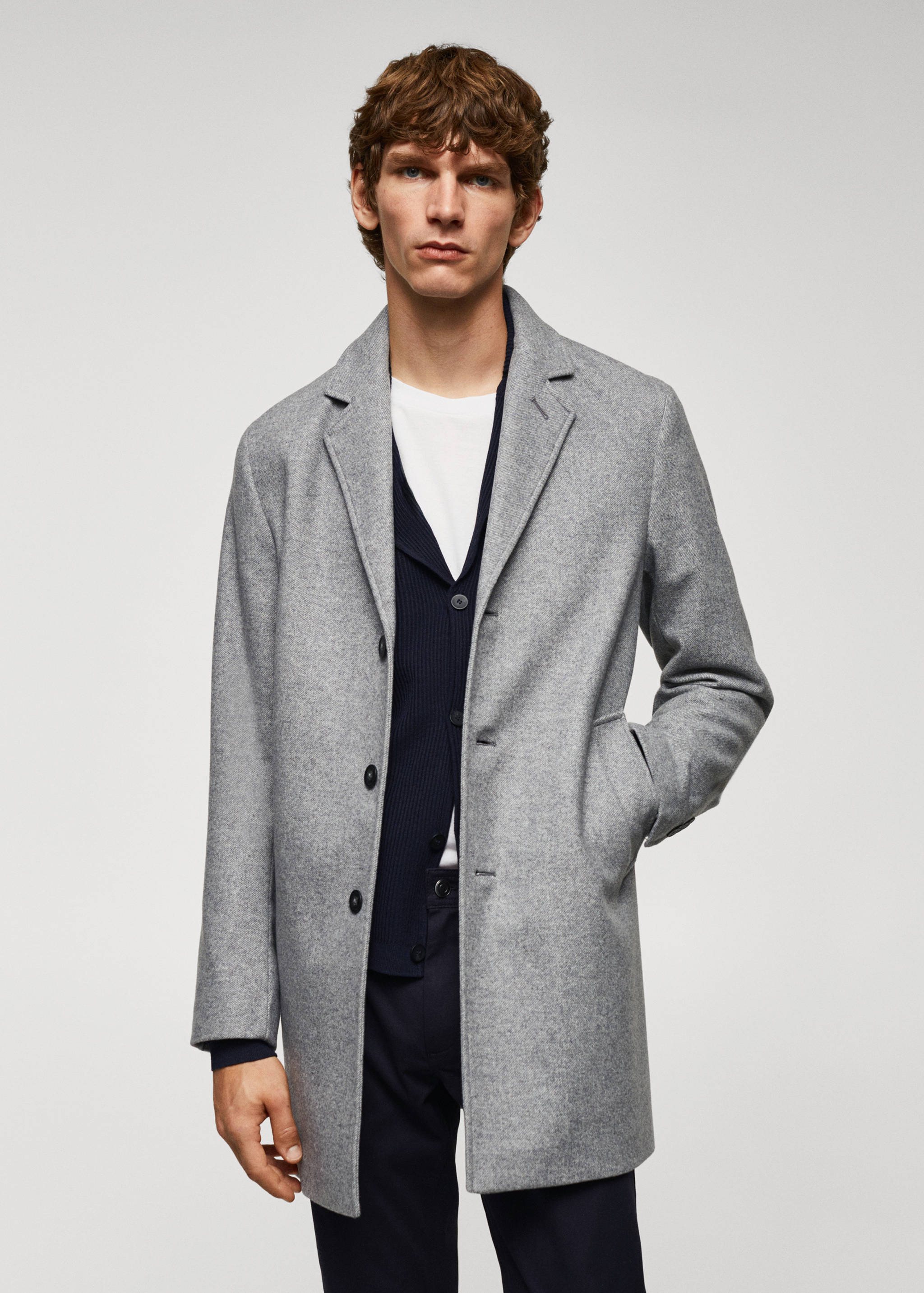 Lightweight recycled wool coat - Medium plane