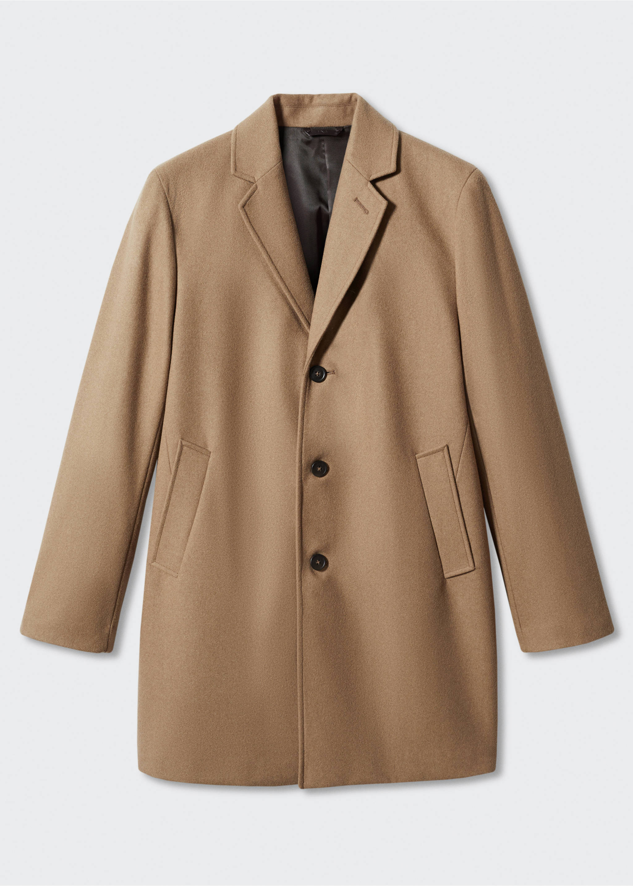 Manteau léger laine recyclée - Article sans modèle, Marron moyen. Ref: 57024387-00.