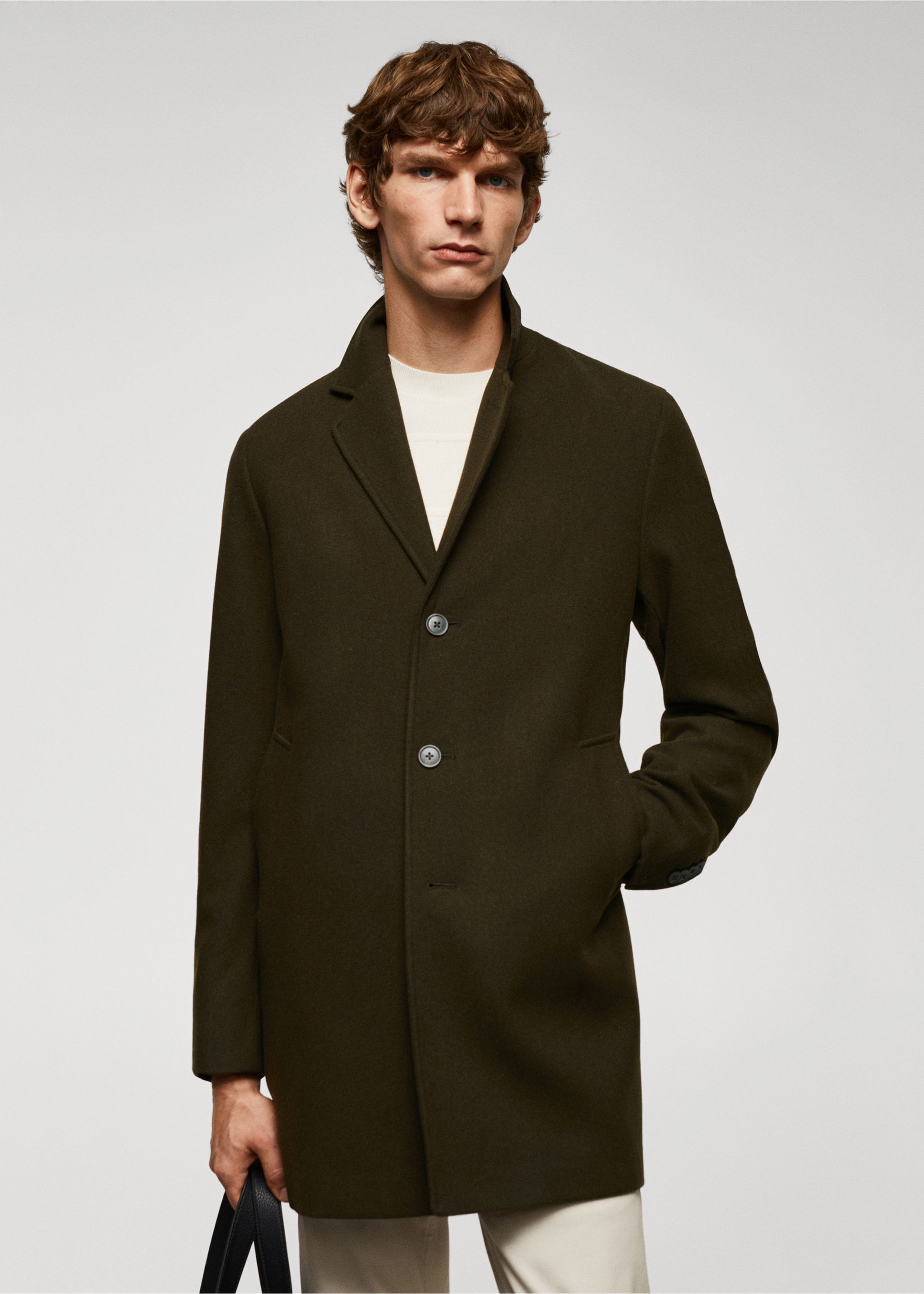 Lightweight recycled wool coat - Medium plane